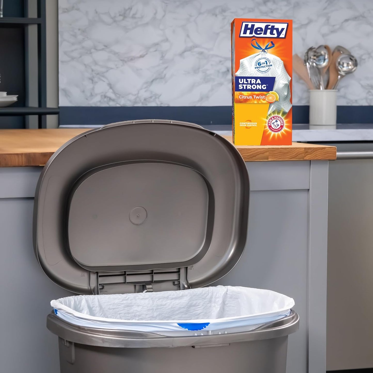 Hefty Ultra Strong Tall Kitchen Trash Bags - Citrus Twist, 13 Gallon, 