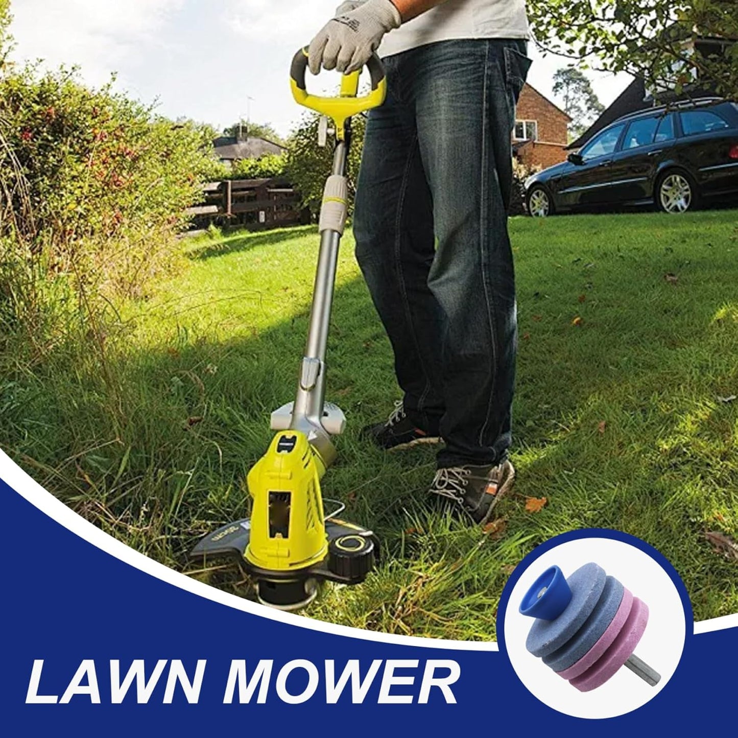 Garden Tool Sharpener, Four Layers Lawnmower Blade Sharpener, Grinding
