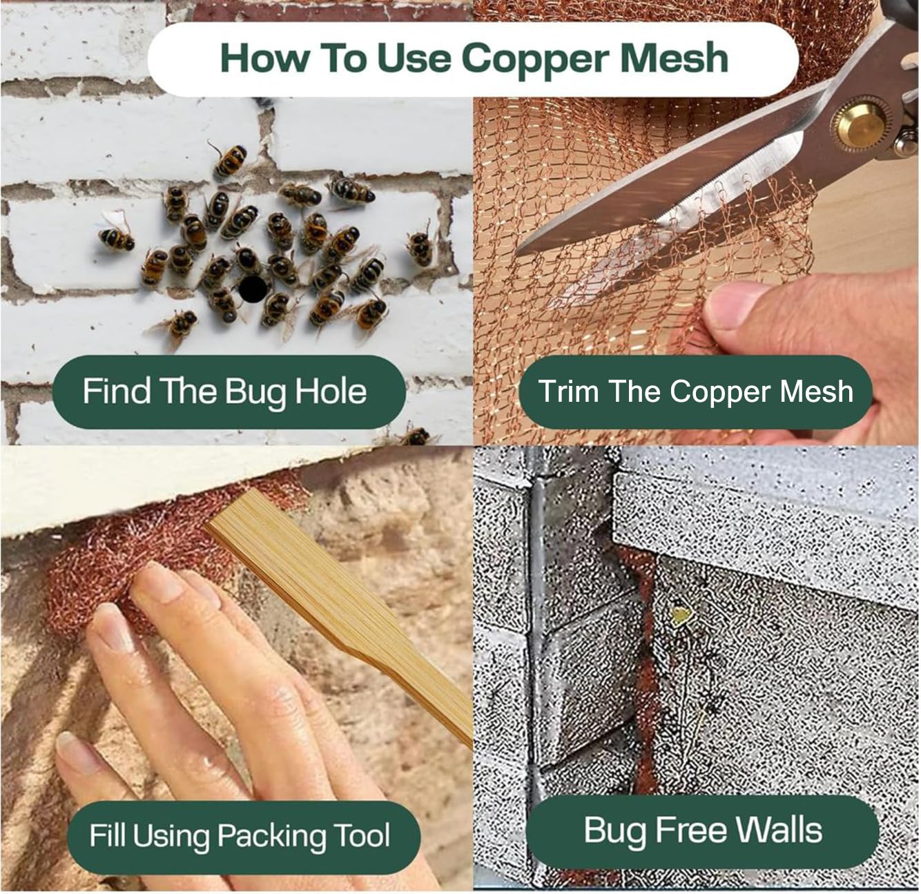 3rd Gen Copper Mesh Rodent Control Kit - Raytrends 100% Premium & Pure