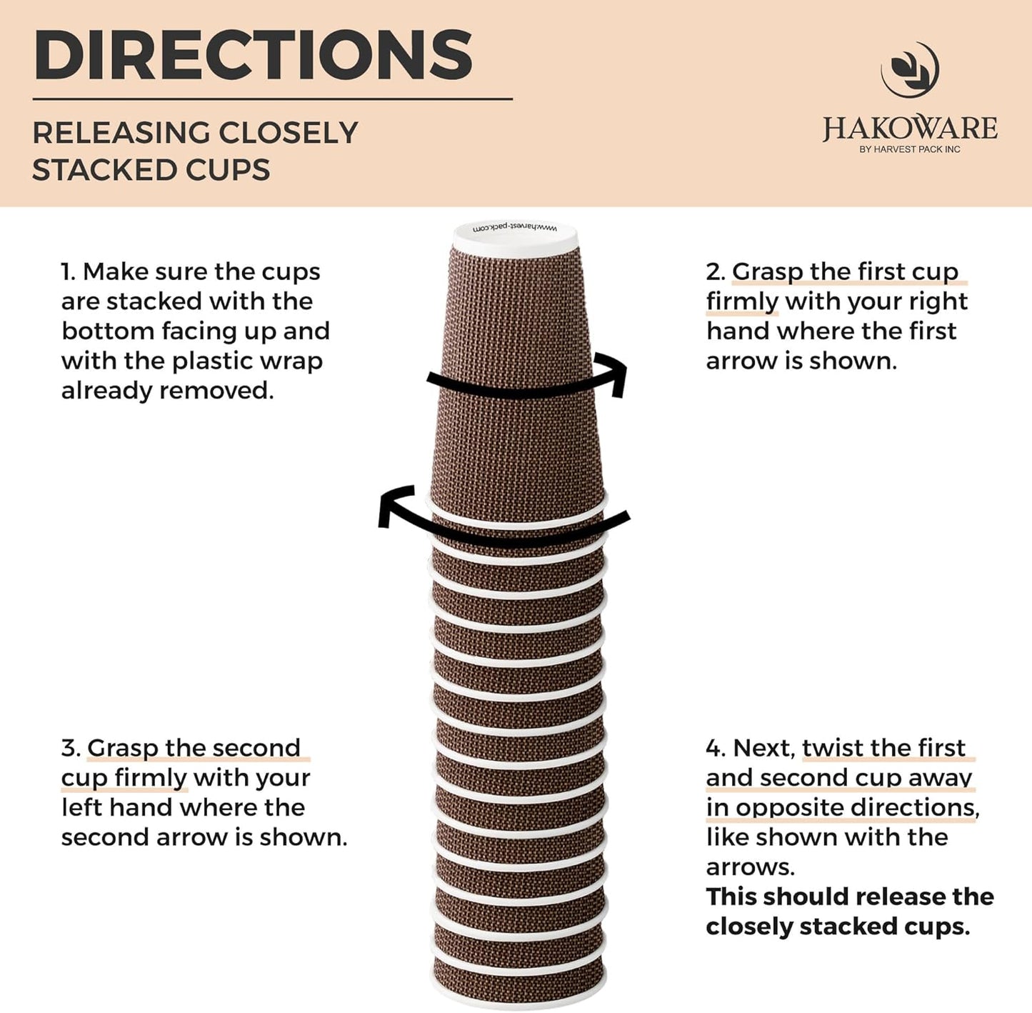 [85 SET]Harvest Pack 16 oz Disposable Coffee Cups, Insulated Ripple Double-Walled Paper Cups with Lids, Brown Geometric, Drinking Cups for Tea Hot Chocolate Drinks To go coffee cups