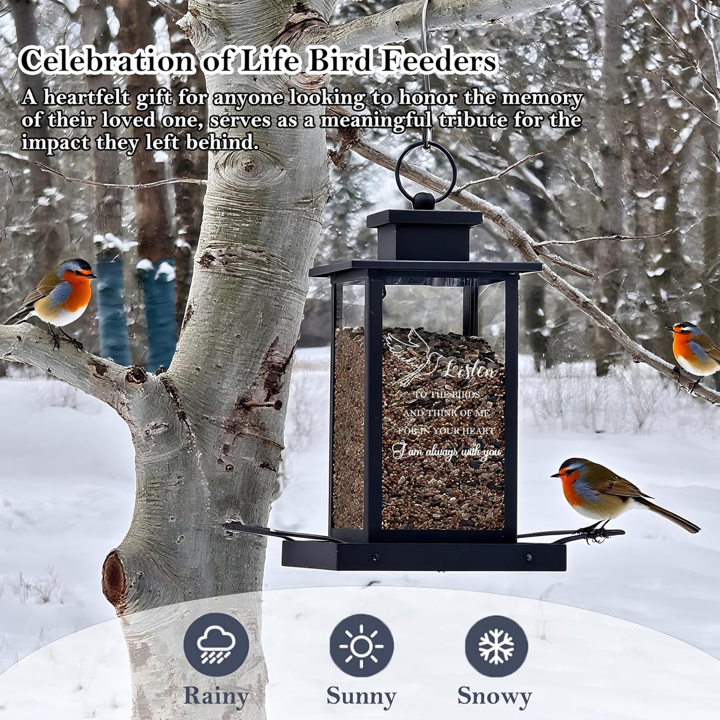 Sympathy Bird Feeders for Outdoors, Memorial Gifts for Loss of Loved One Dad Mom, Remembrance Condolences Bereavement Funeral Gift Idea, Grief Home Decor Keepsake Outside Garden