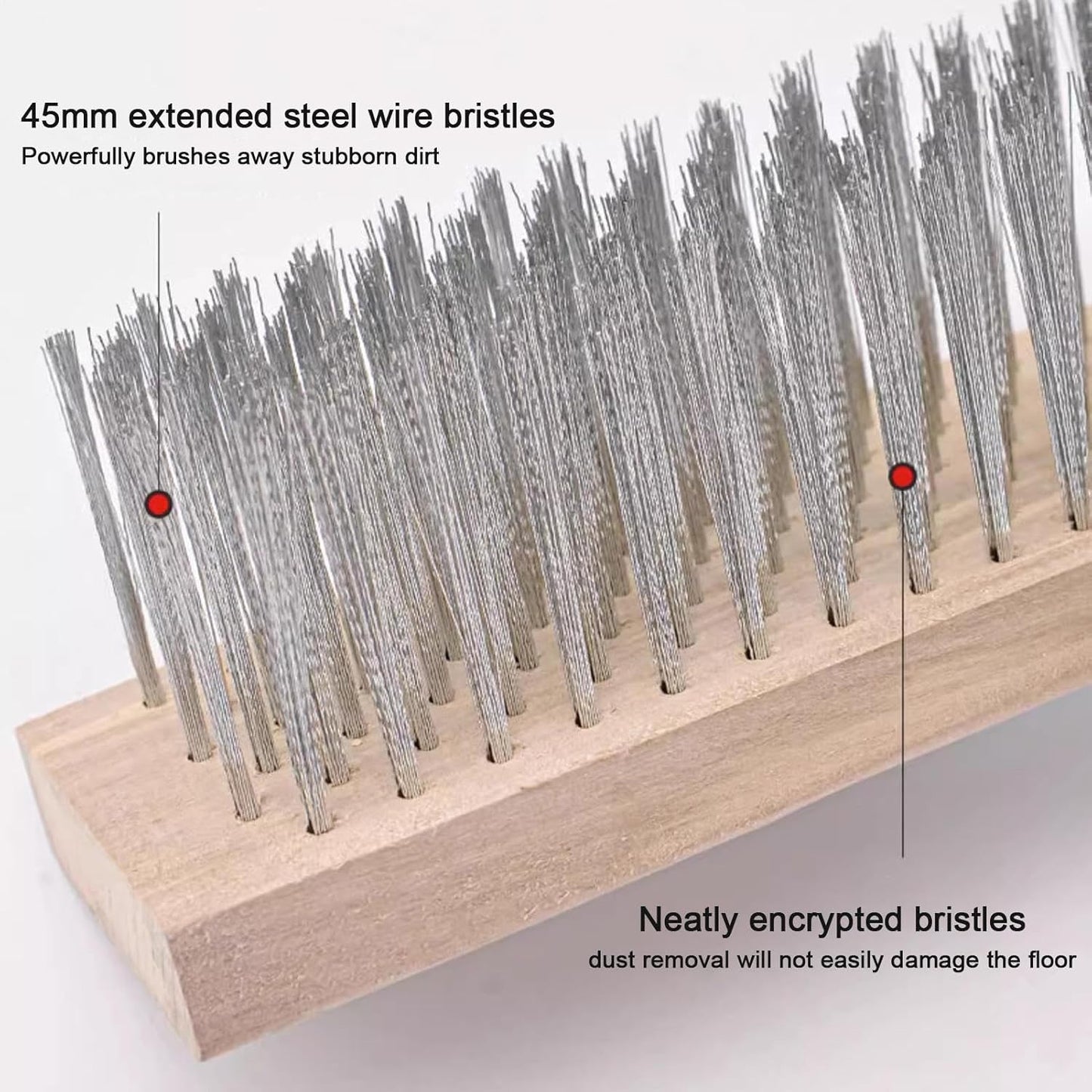 Stiff Wire Broom, Wire Broom Head, 24 Inch Metal Bristles with Socket 