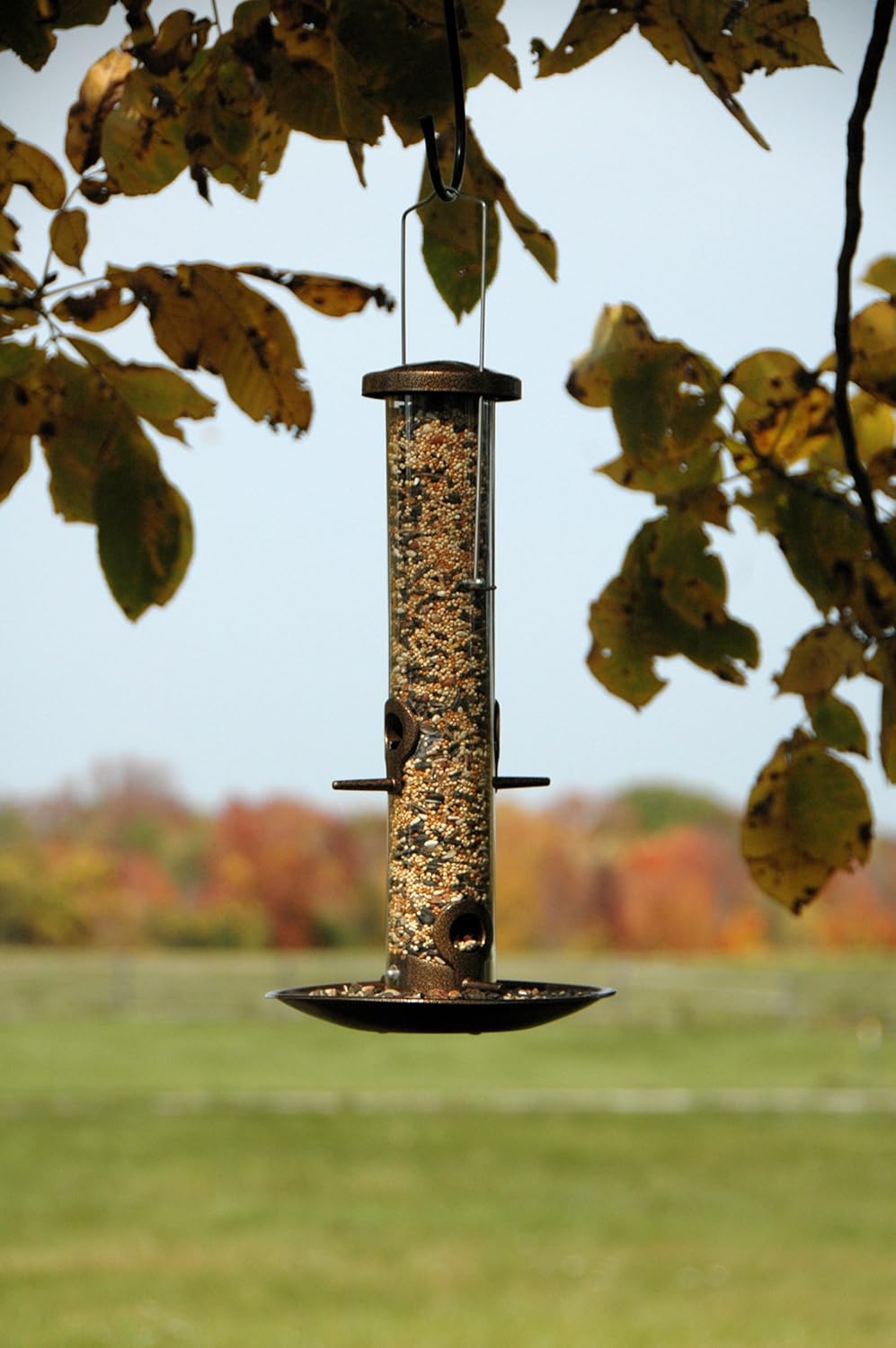 Woodlink NACOP Audubon Copper Tube Wild Bird Feeder with Tray, 16.5-In