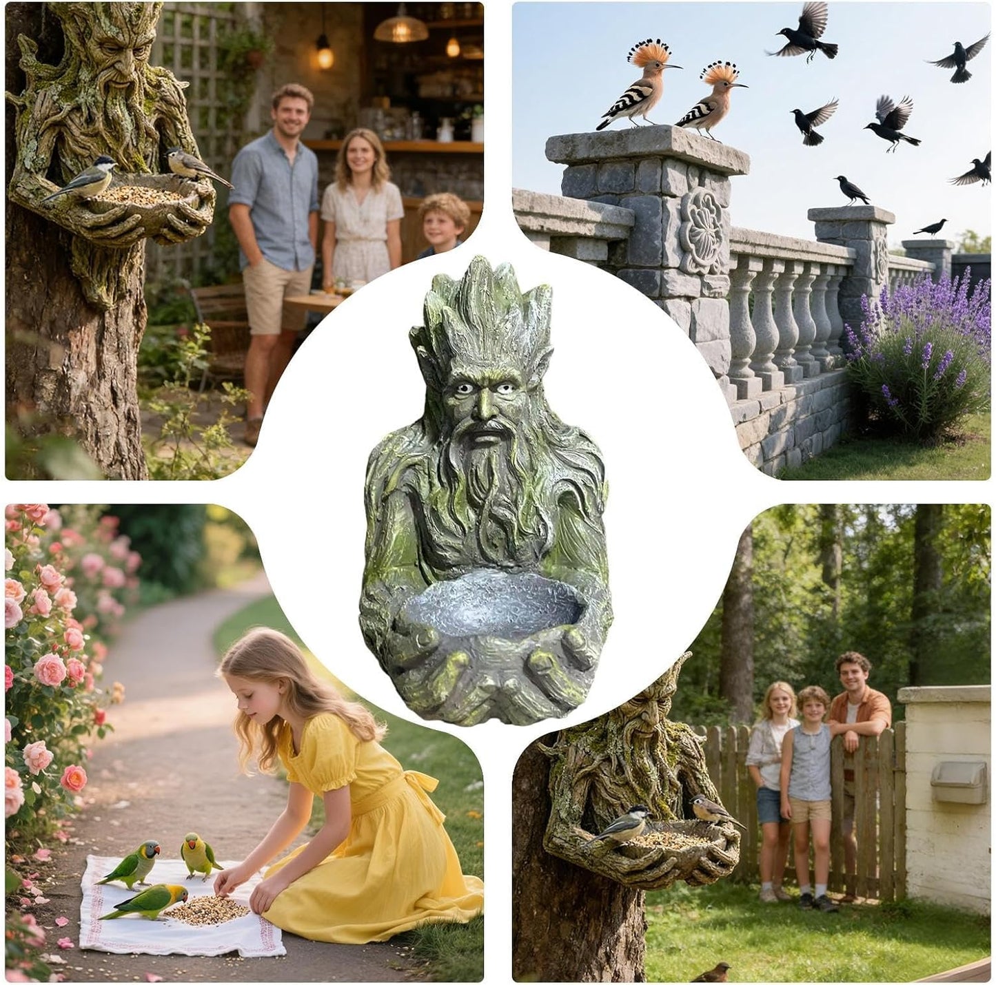 Portable Feeding Sculpture, Lightweight Outdoor Decor, Bird Station with Texture, Large Capacity Seed Holder, Lawn Storage with Quick Setup, Seasonal Supplies for Home Living Room Bedroom Use