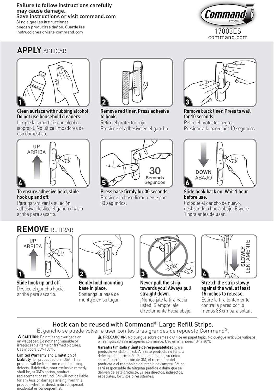 Command 5 lb Large Utility Hooks, 7 Hooks and 12 Strips, Damage-Free Hanging Wall Hook with Adhesive Strips, No Tools Required, Great for Home Kitchen Office Organization | 12-Strips, Organize, Damage-Free