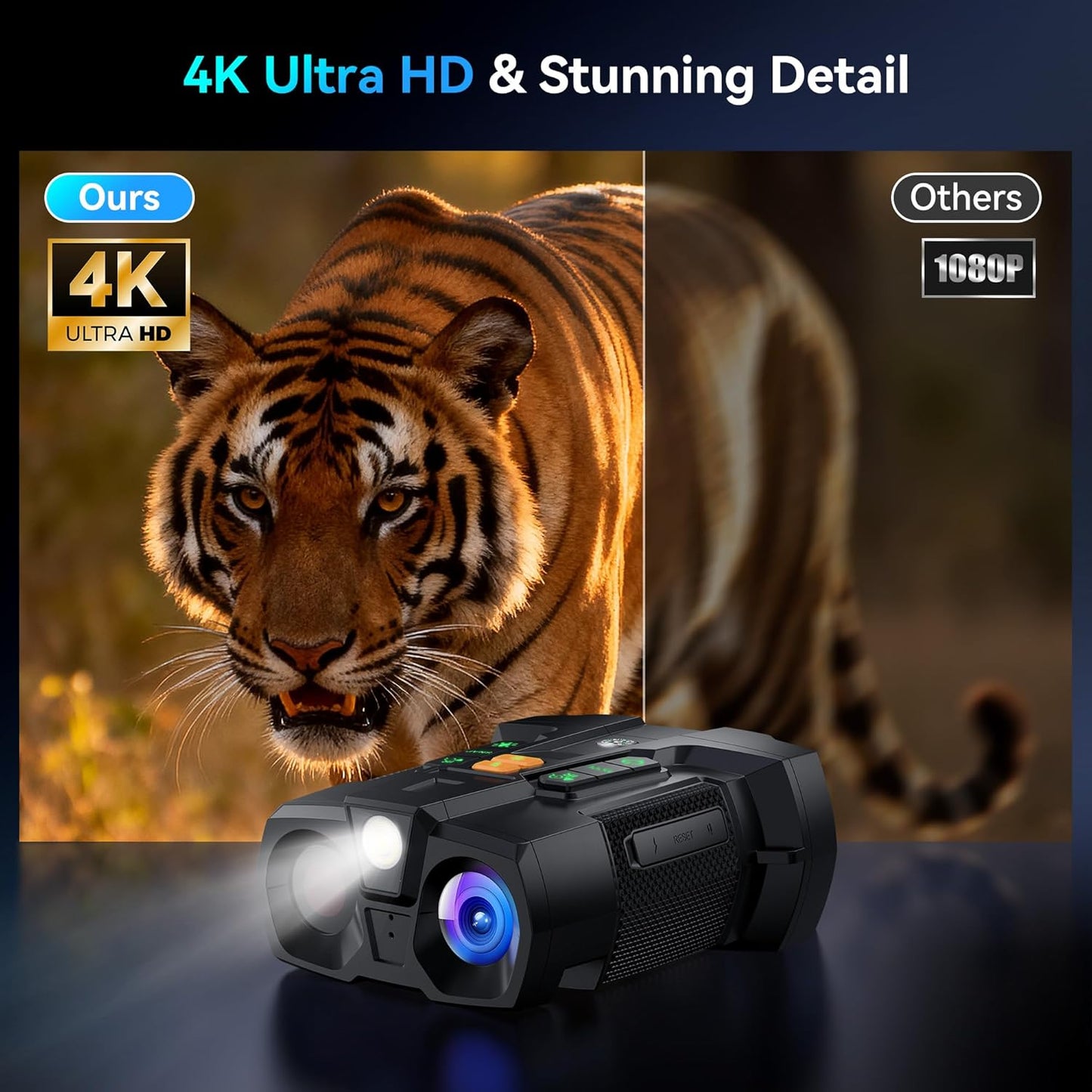 4K Night Vision Goggles for Adults: 4.5" HD Large Screen Digital Night