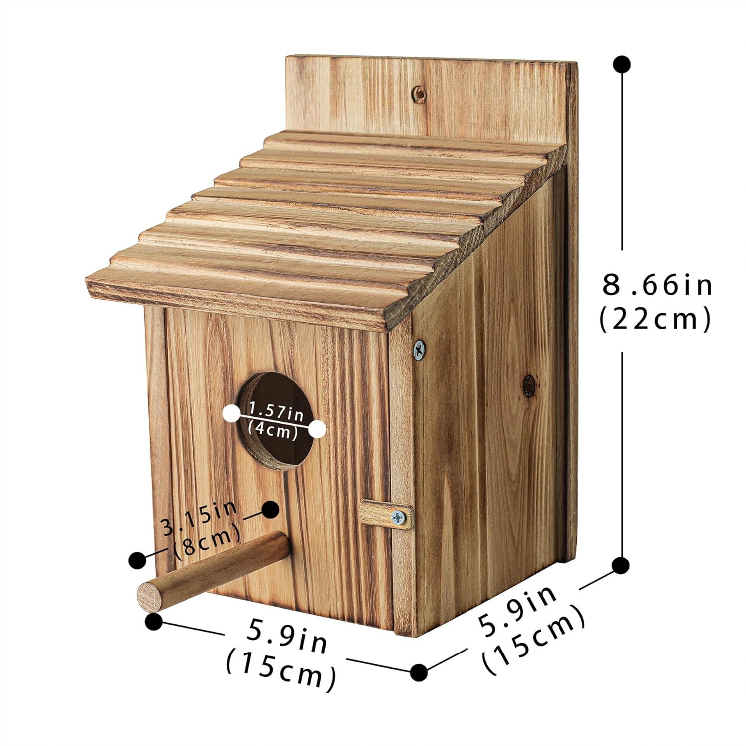 Bird Houses for Outside，Wooden Birdhouse with Open House Design - Perf