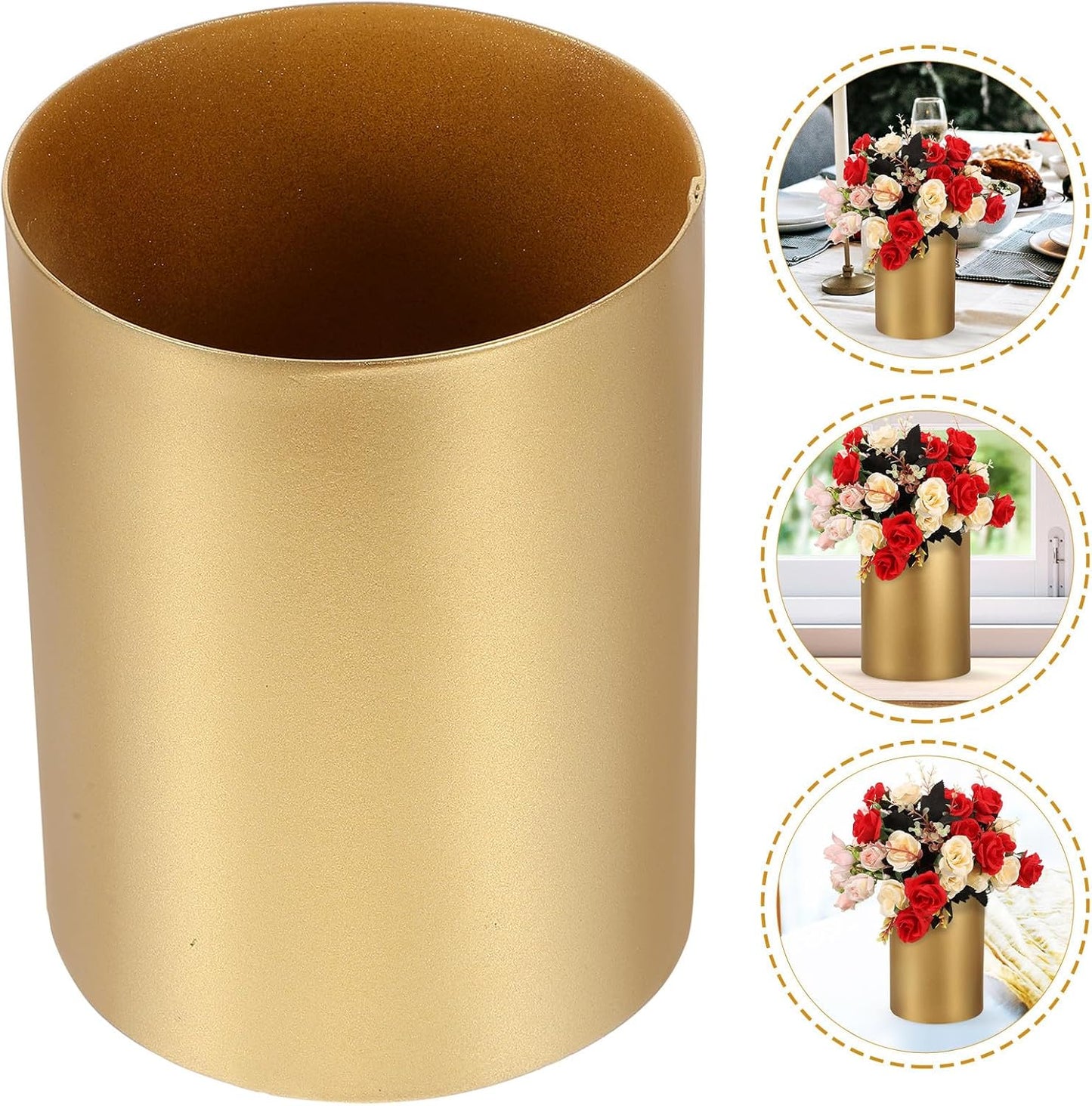 PRETYZOOM Rustic Iron Flower Vase Cylinder Planter Vintage Flower Buck