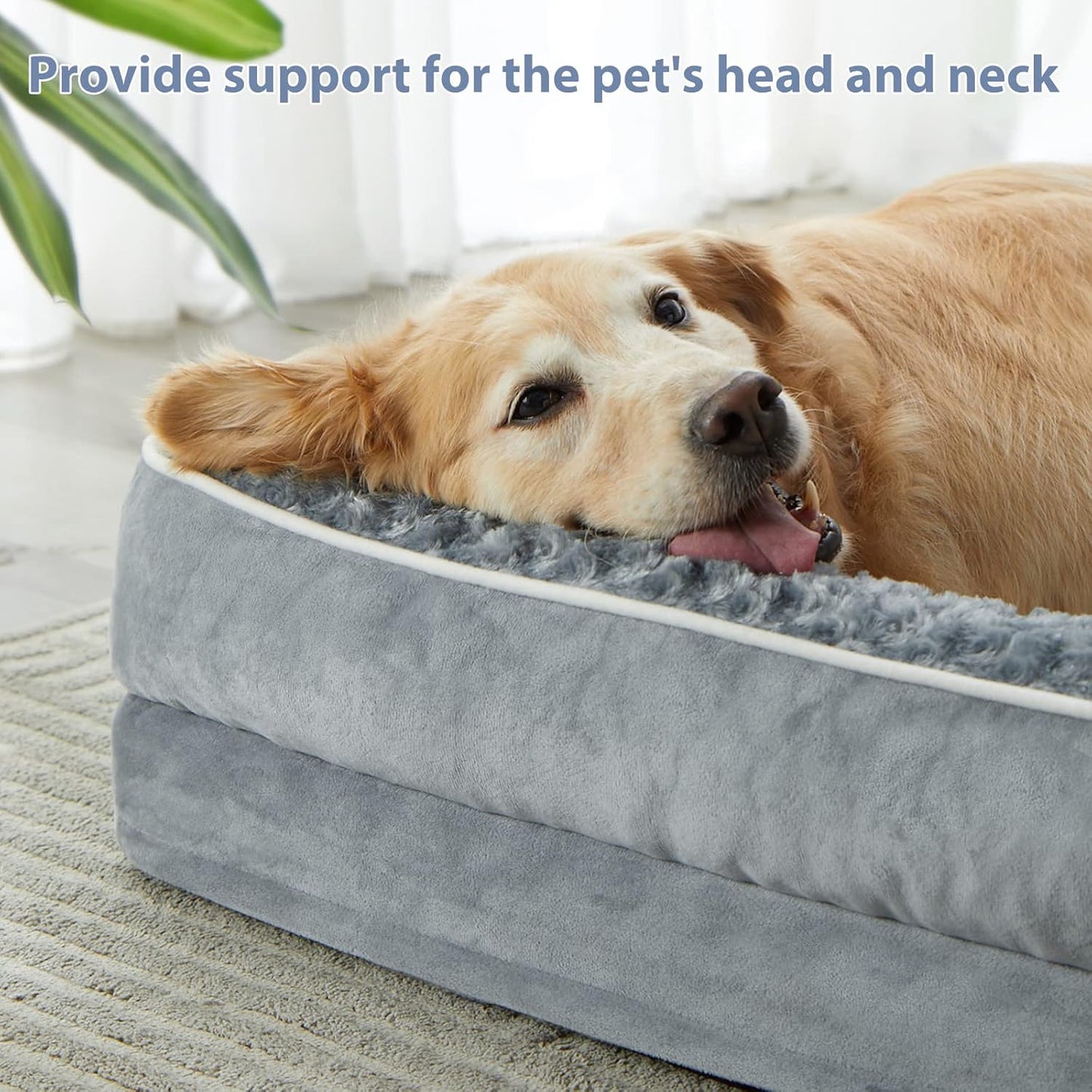 BFPETHOME Orthopedic Dog Bed for Large Dogs-Big Waterproof Sofa Dog Be
