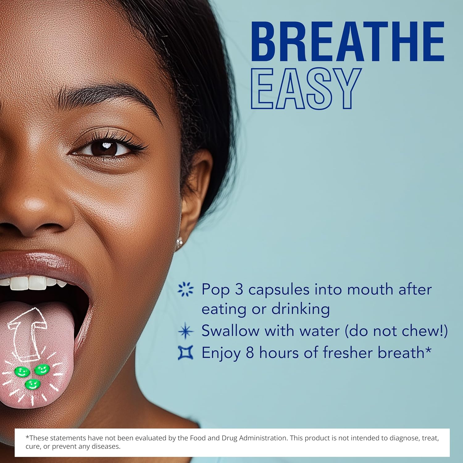 Breath Freshening Capsules, Fresher Breath From Inside-Out, Even Works