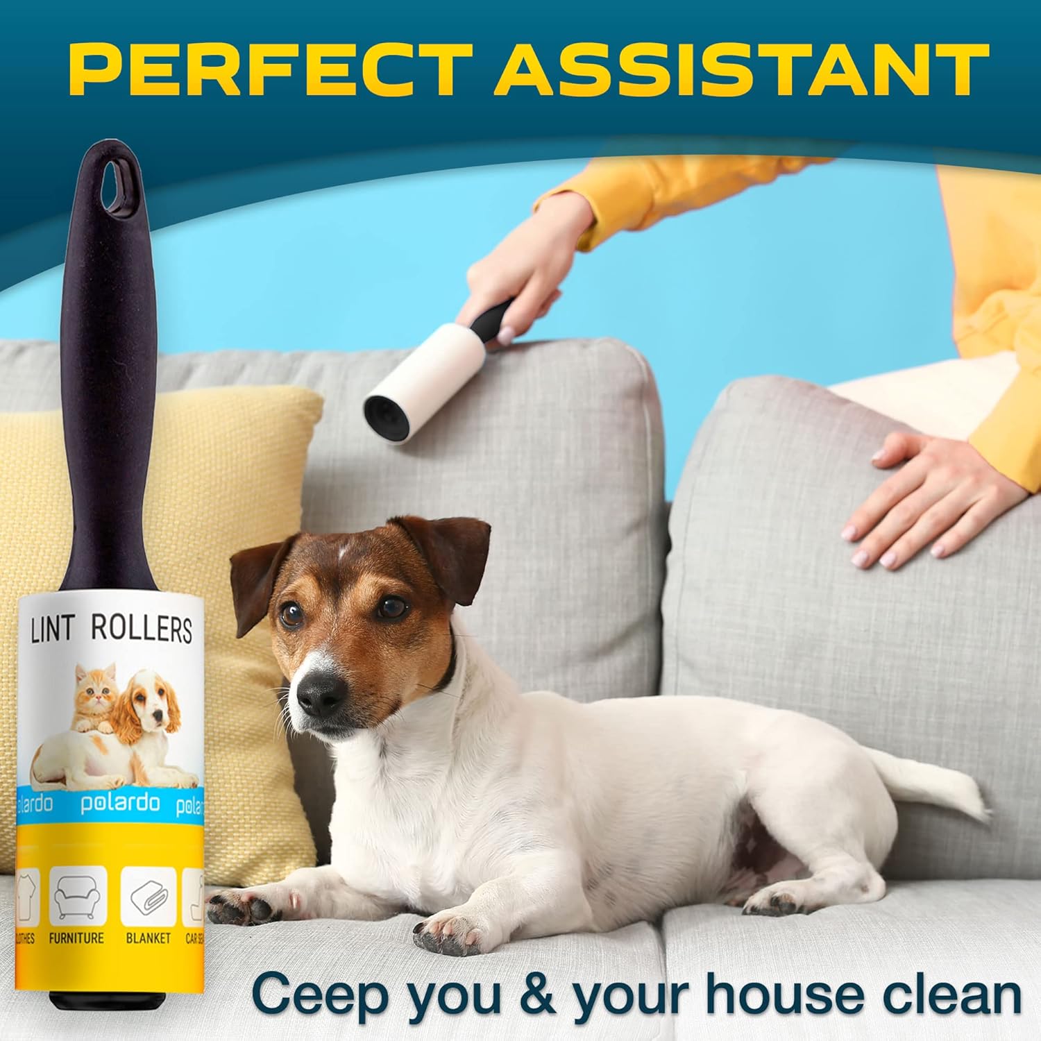 Lint Rollers for Pet Hair, Sticky, Remover for Couch, Clothes Furnitur