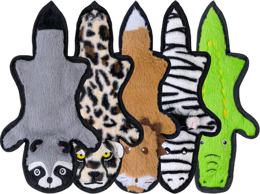 SHARLOVY No Stuffing Dog Toys Crinkle Squeaky, Long Lasting Chews for 