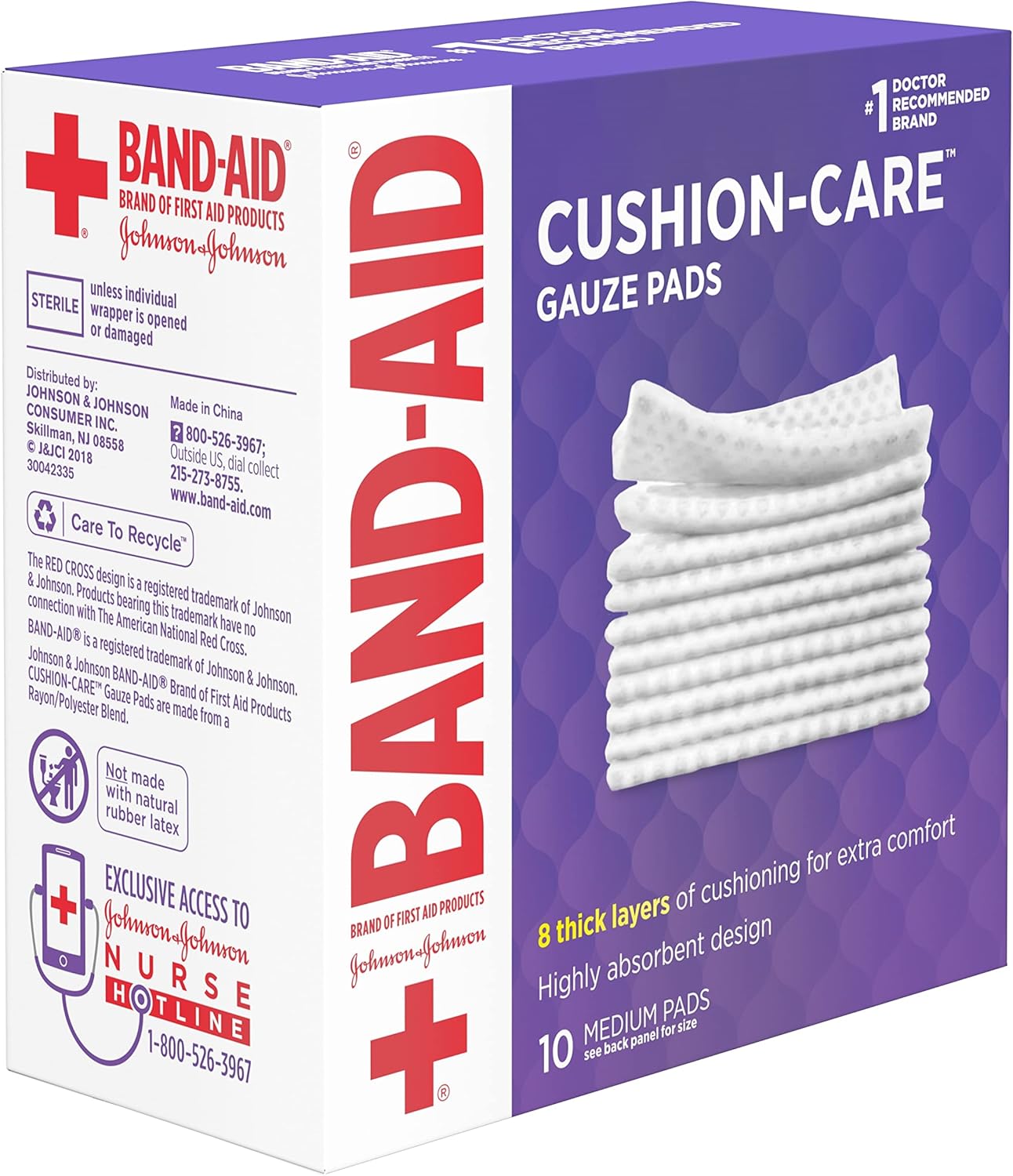 Band-Aid Brand Cushion Care Non-Stick Gauze Pads, Individually-Wrapped