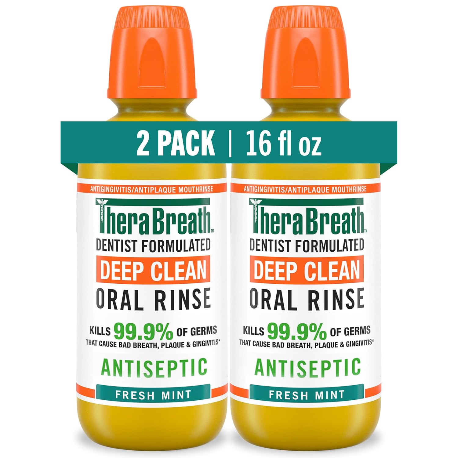 TheraBreath Deep Clean Mouthwash, Antiseptic Benefits, Fresh Mint Flav