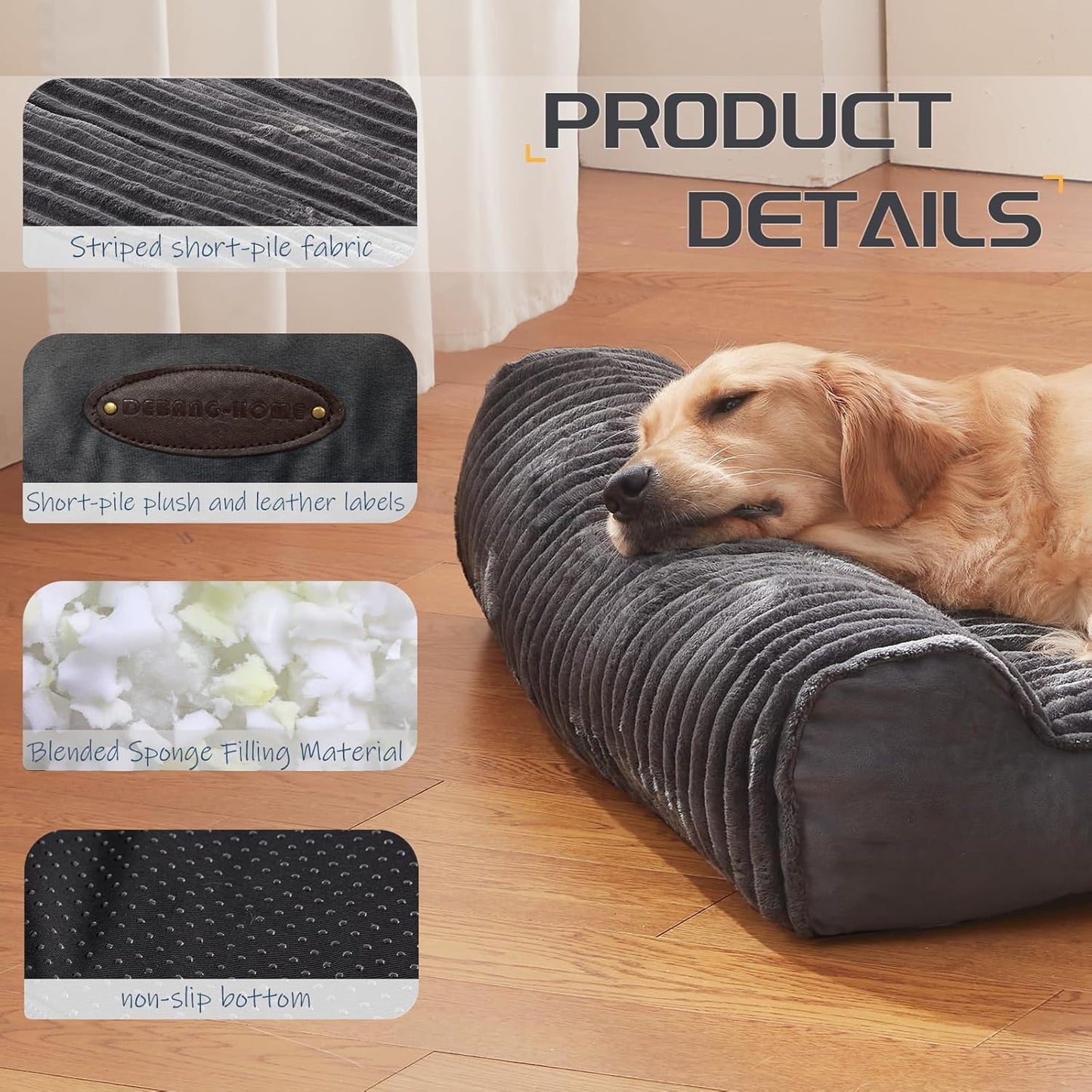 Dog Beds for Medium,Large Dogs Breeds,Sofa Dog Bed with Pillow for Cra