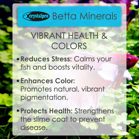 Betta Minerals for Betta Fish Health - Reduces Stress - Boosts Protect