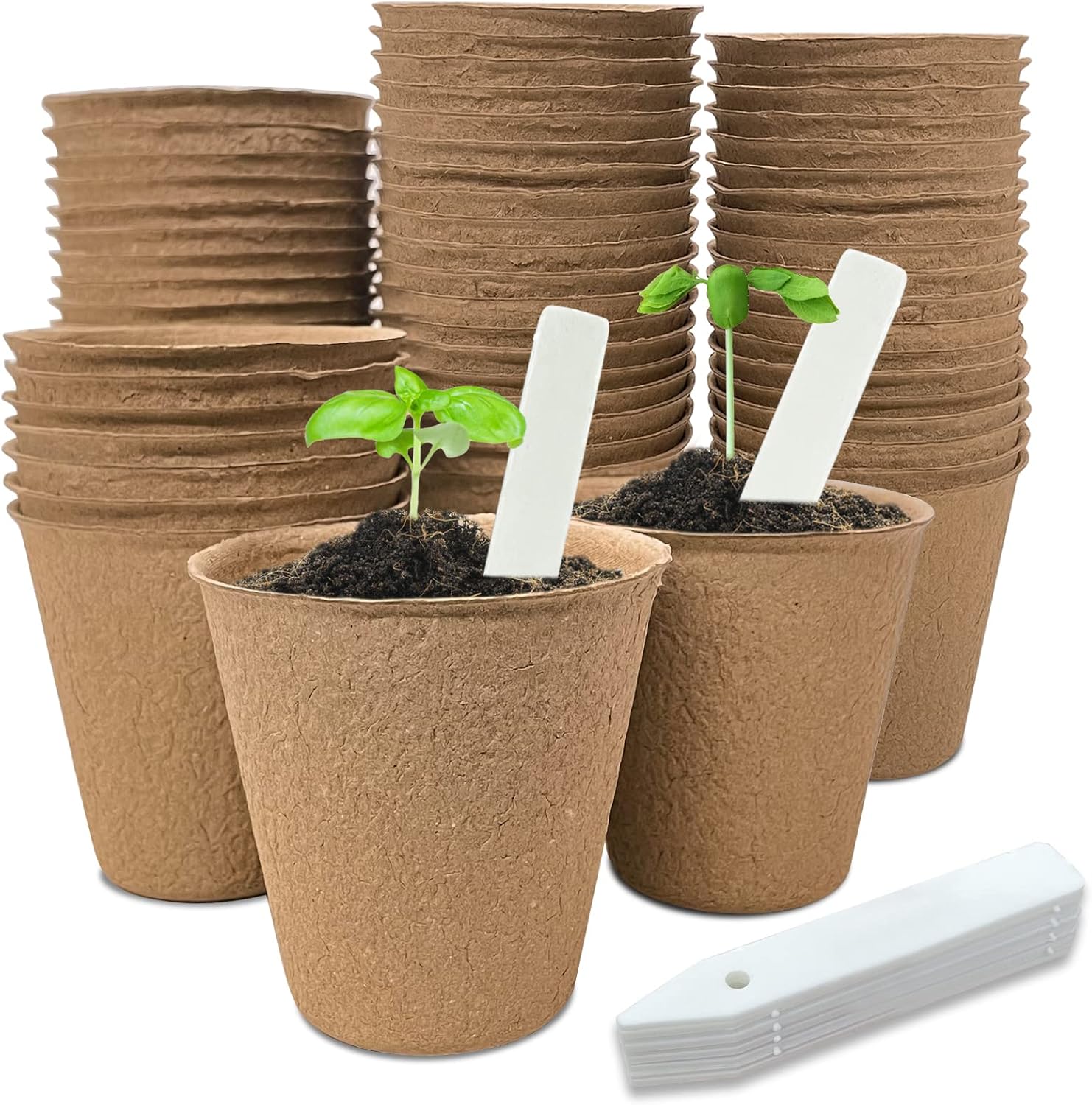 40Pcs 3.15 Inch Peat Pots, Biodegradable Eco-Friendly Round Plant Seed