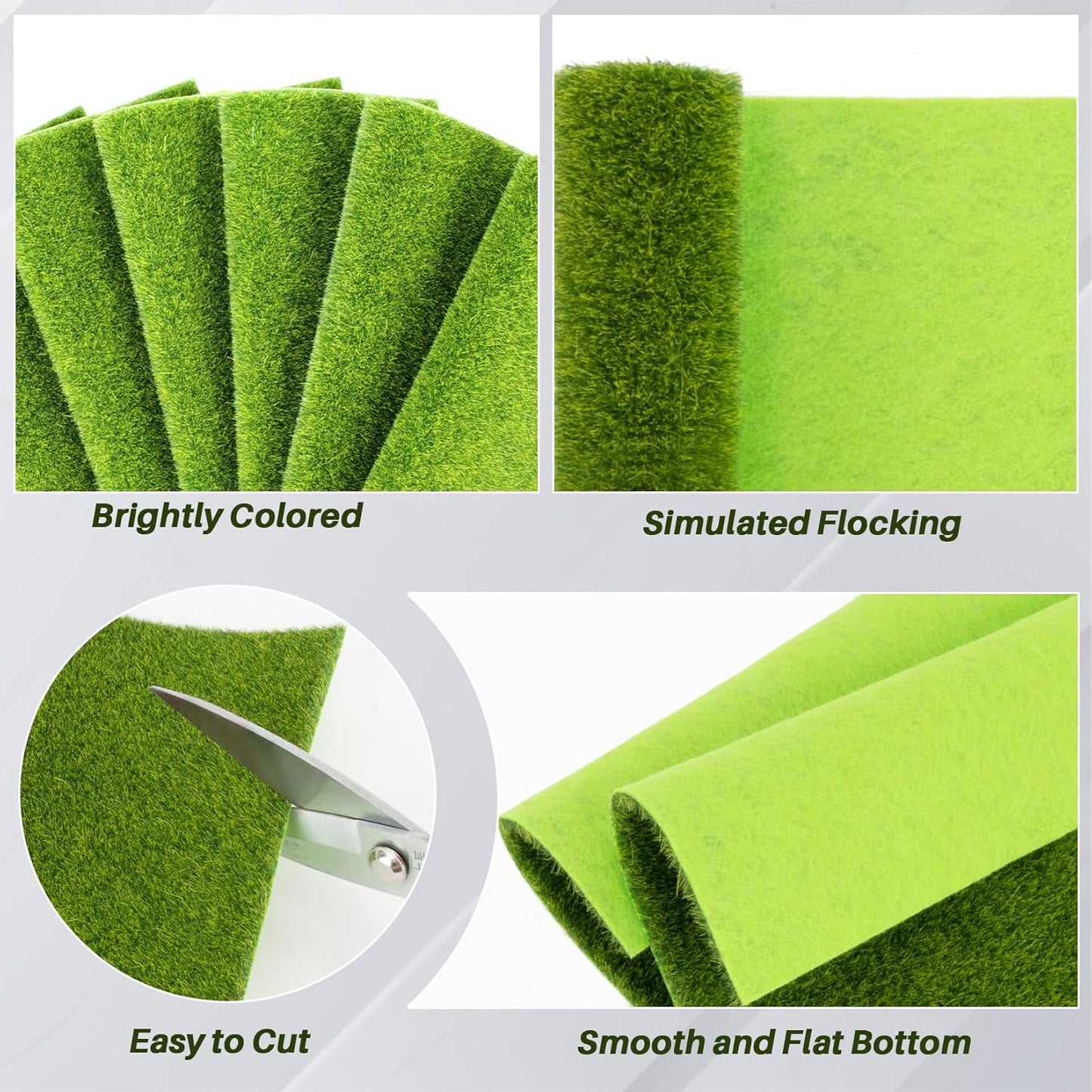 MAQIHAN Fake Grass Decor for Crafts - 6 PCS Artificial Grass Mat for Crafts Decoration for Miniature Turf Mat Grass DIY Fairy Garden Accessories 5.9x5.9 inch