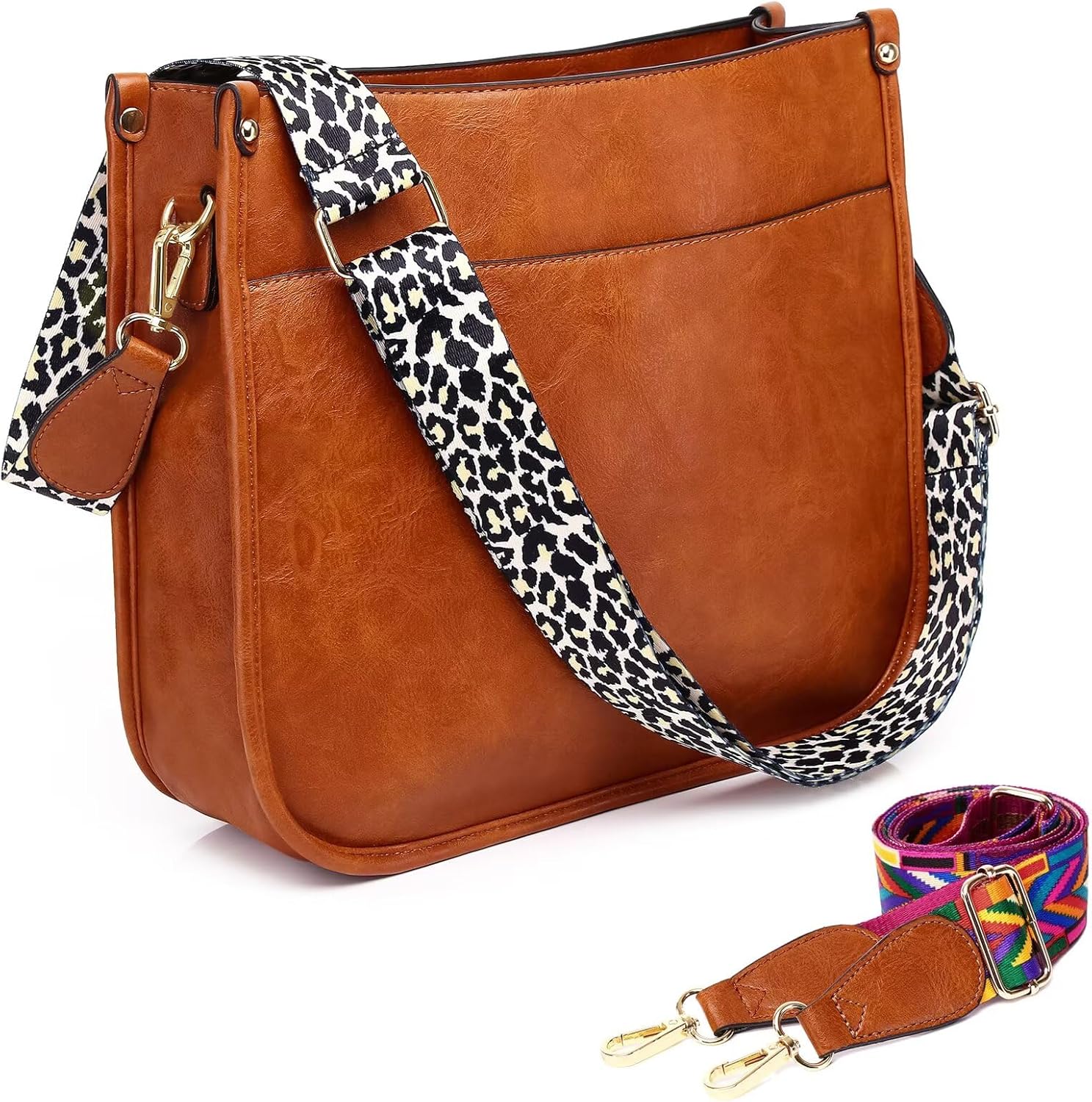 AUYOCO Vegan Leather Crossbody Bags for Women, Crossbody Purse with Gu