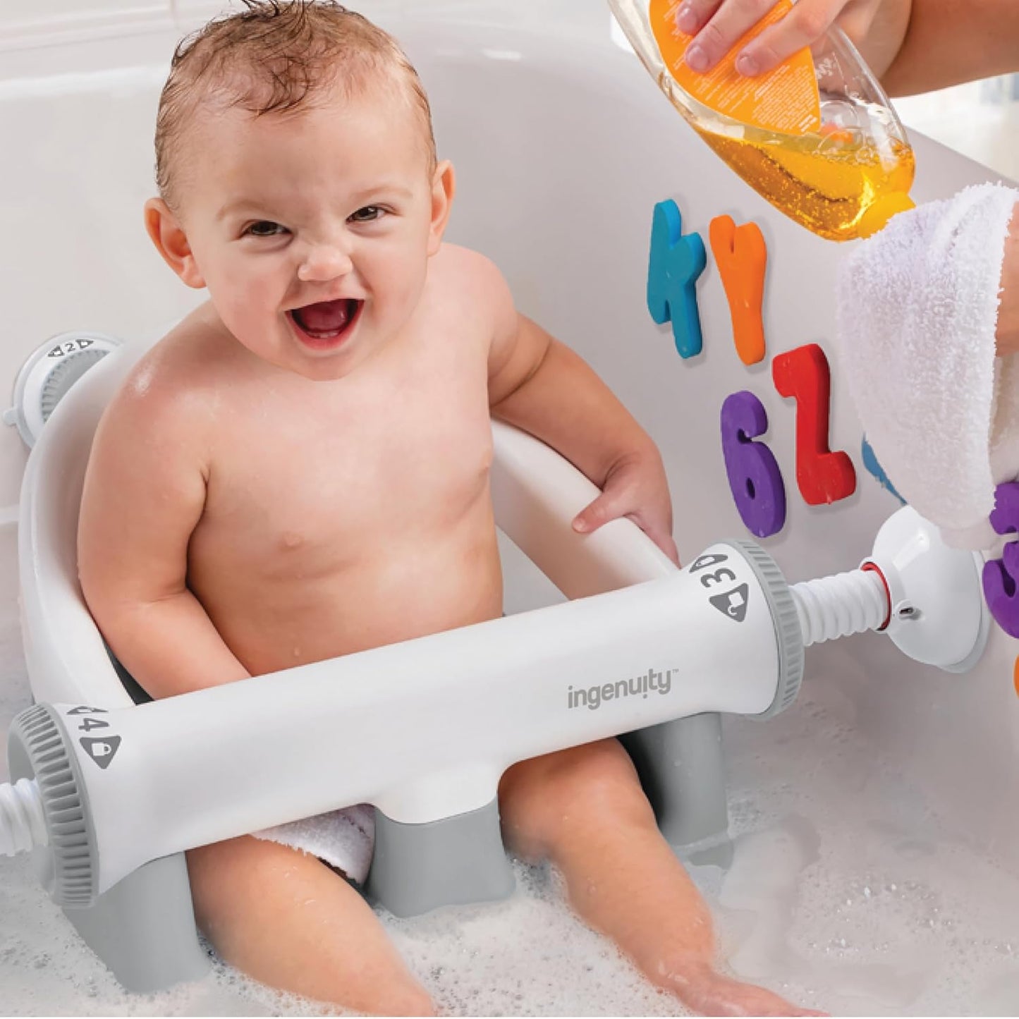 Ingenuity My Bath Seat for Sit-Up Baby Bathing, Sure & Secure Suction 