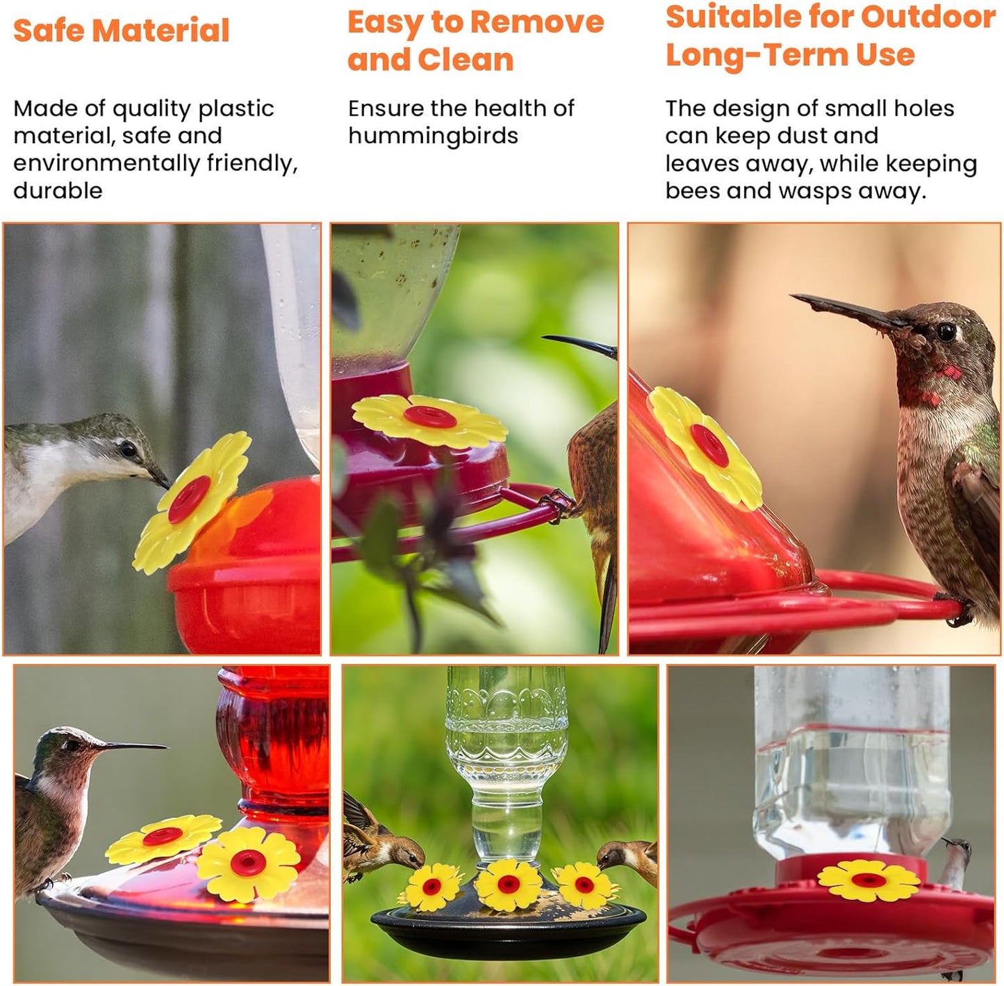 30 Pcs Hummingbird Feeder Replacement Flowers, Yellow Pet Replacement 