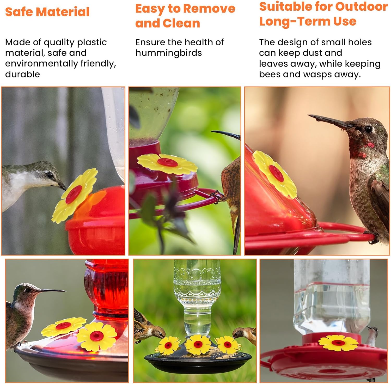 30 Pcs Hummingbird Feeder Replacement Flowers, Yellow Pet Replacement 