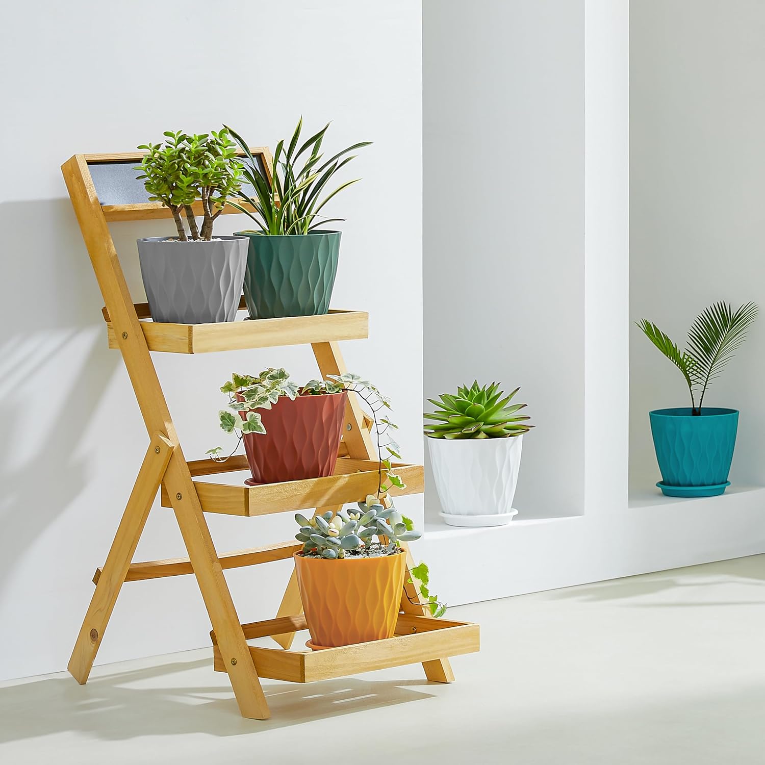 FaithLand 6-Pack 6-Inch Plastic Plant Pots with Saucers | Thickened PP