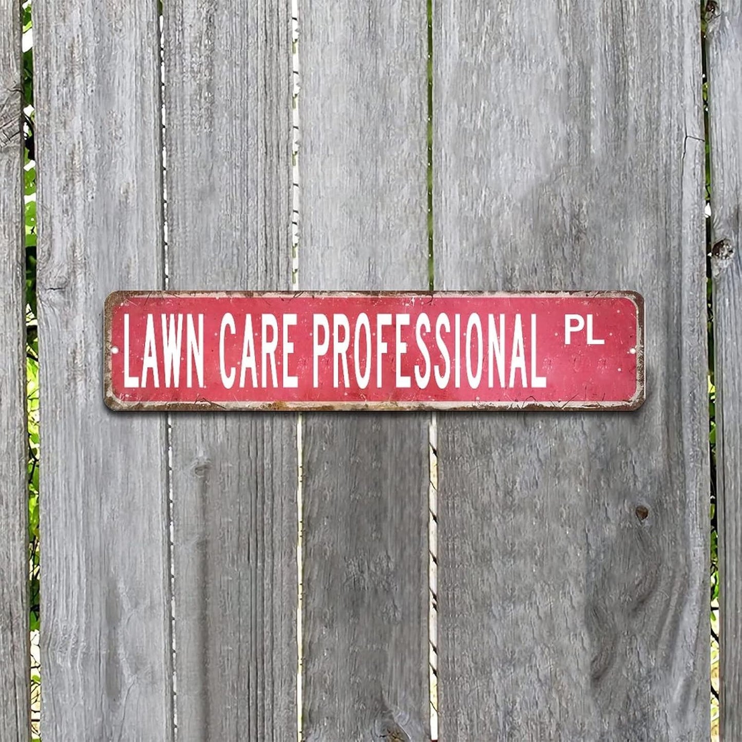 Lawn Care Professional Metal Tin Sign Vintage Street Sign Lawn Care Professional Gift Sign for Lawn Care Professional Wall Hanging Plaque Sign 4x18 Inch