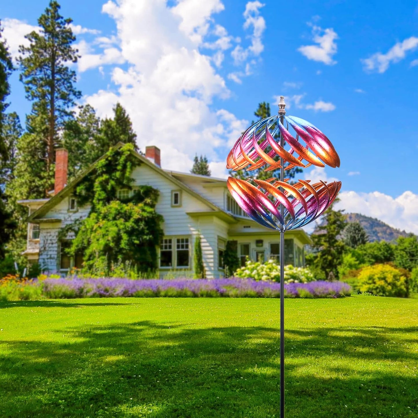 MUMTOP Wind Spinner 360 Degrees Double Steel Metal Wind Sculpture is S