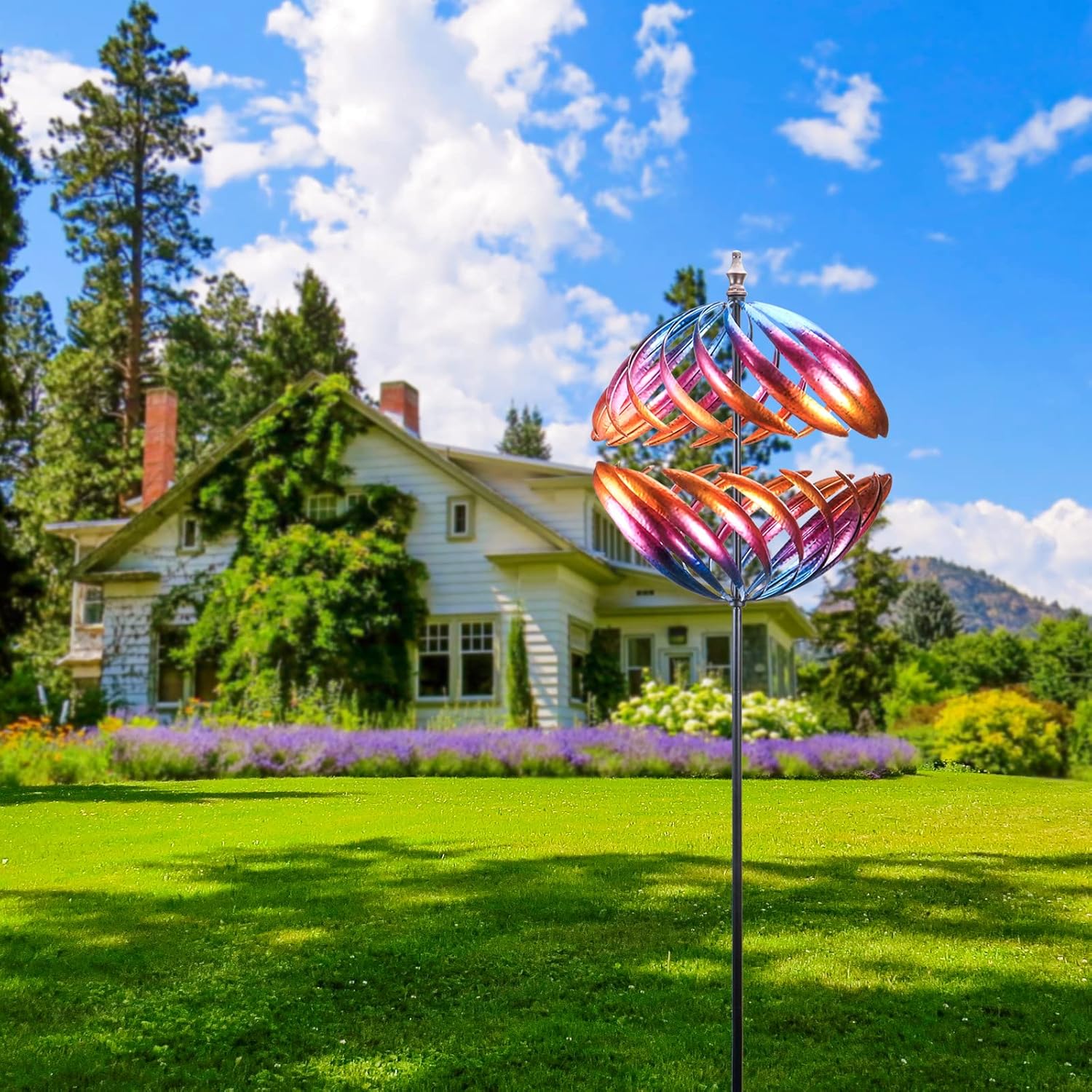 MUMTOP Wind Spinner 360 Degrees Double Steel Metal Wind Sculpture is S