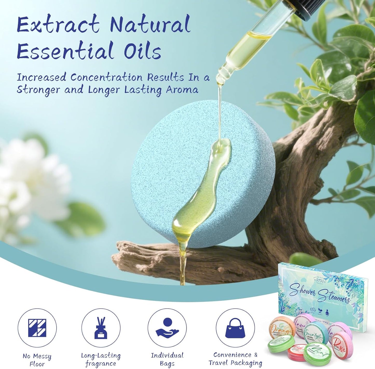 Shower Steamers Aromatherapy 8 Pack - Gifts for Women, Shower Bombs wi