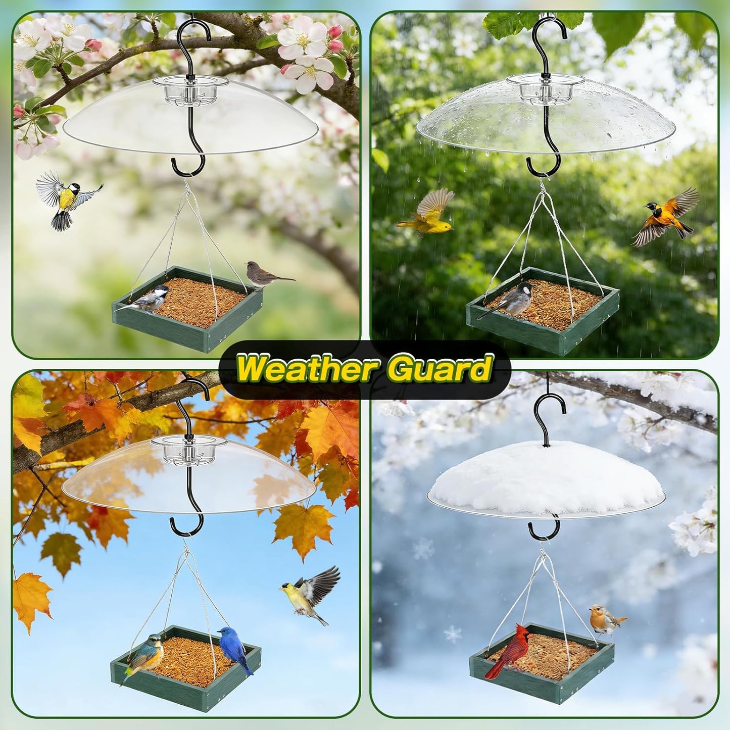 Gtongoko Baffles for Bird Feeders, 12 Inch One-Piece Cover for Rain Guard, Bird Feeder Squirrel Guard, Full Protection for Outdoors, Chew-Proof PC, Pack of 1, Transparent