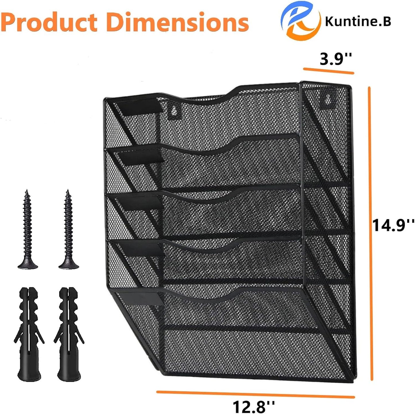 Kuntine.B Wall File Organizer Office Hanging Magazine Holder Wall File