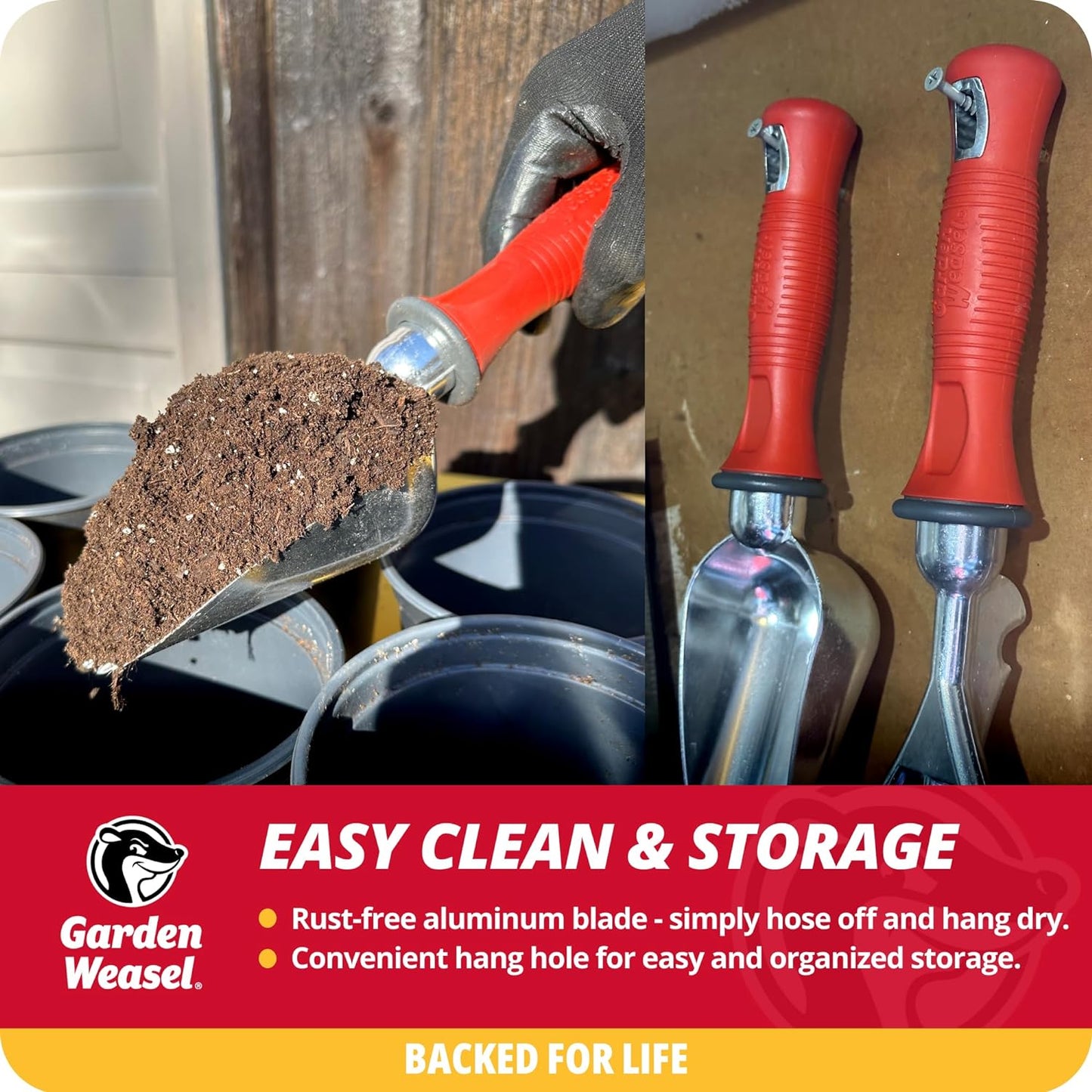 Garden Weasel Potting Scoop - Oversized | Dig and Transport | Planting
