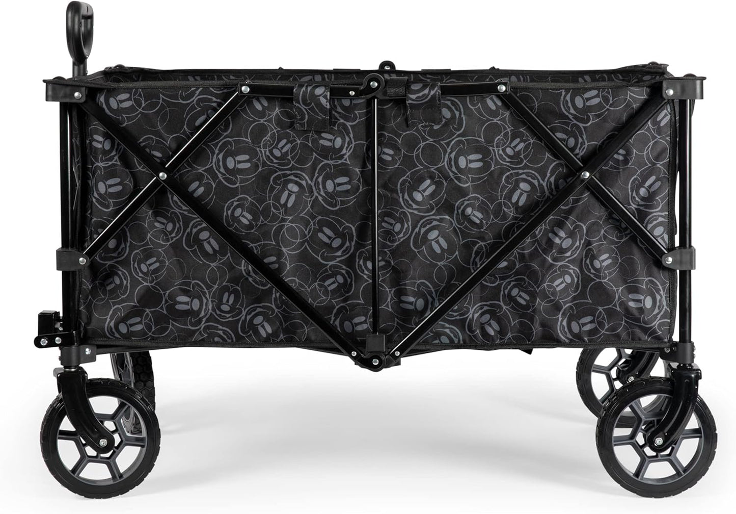 Picnic TIME Disney Mickey Mouse Adventure Wagon XL, Folding Utility Wagon with All Terrain Wheels and Steel Frame for Beach Camping Sports and Shopping, (Black)