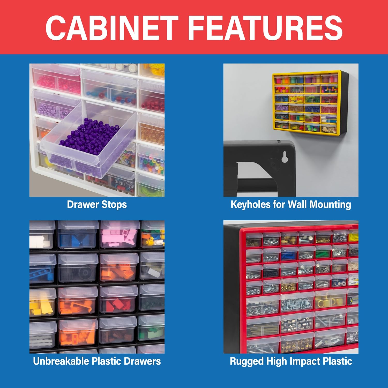Akro-Mils 24-Drawer Plastic Drawer Storage Cabinet for Garage Organiza