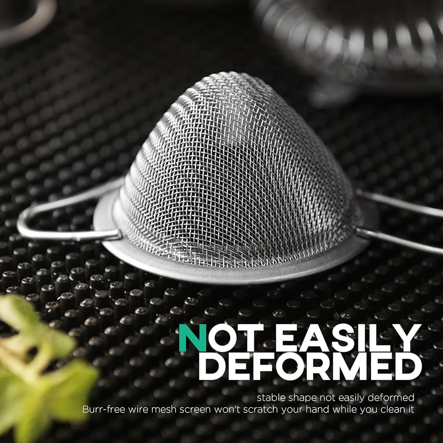 Homestia 3.3" Fine Mesh Strainer for Kitchen, 304 Stainless Steel Cocktail Sieve Sifters For Food, Liquid Drink Strainers Cup for Tea, Rice, Oil, Noodles, Fruits, Vegetables (Silver)