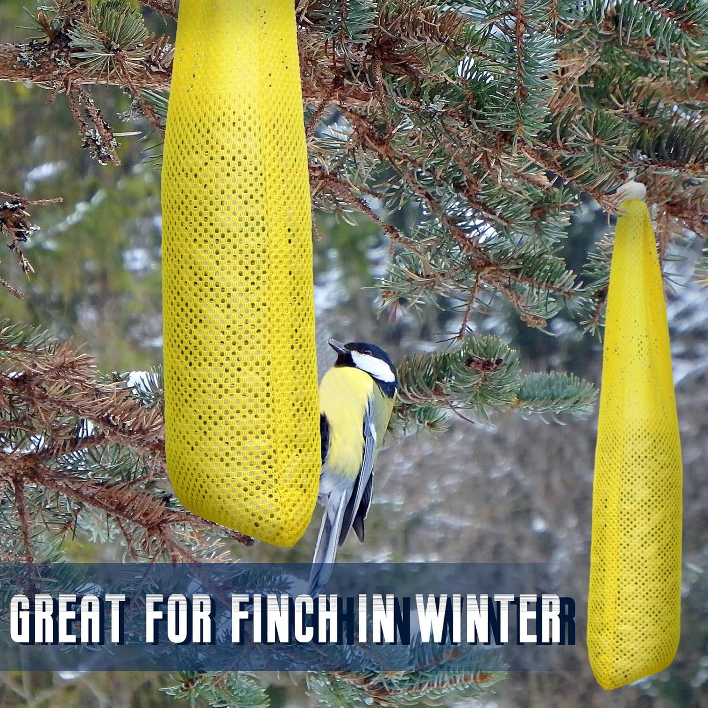 Shappy 6 Pieces Finch Sock Feeder Finch Feeders for Outdoors Hanging Thistle Bird Sock for Thistle Seed Bird (Yellow, 3.94 x 15.5 Inch, 3.54 x 12.5 Inch, 4.75 x 9 Inch)