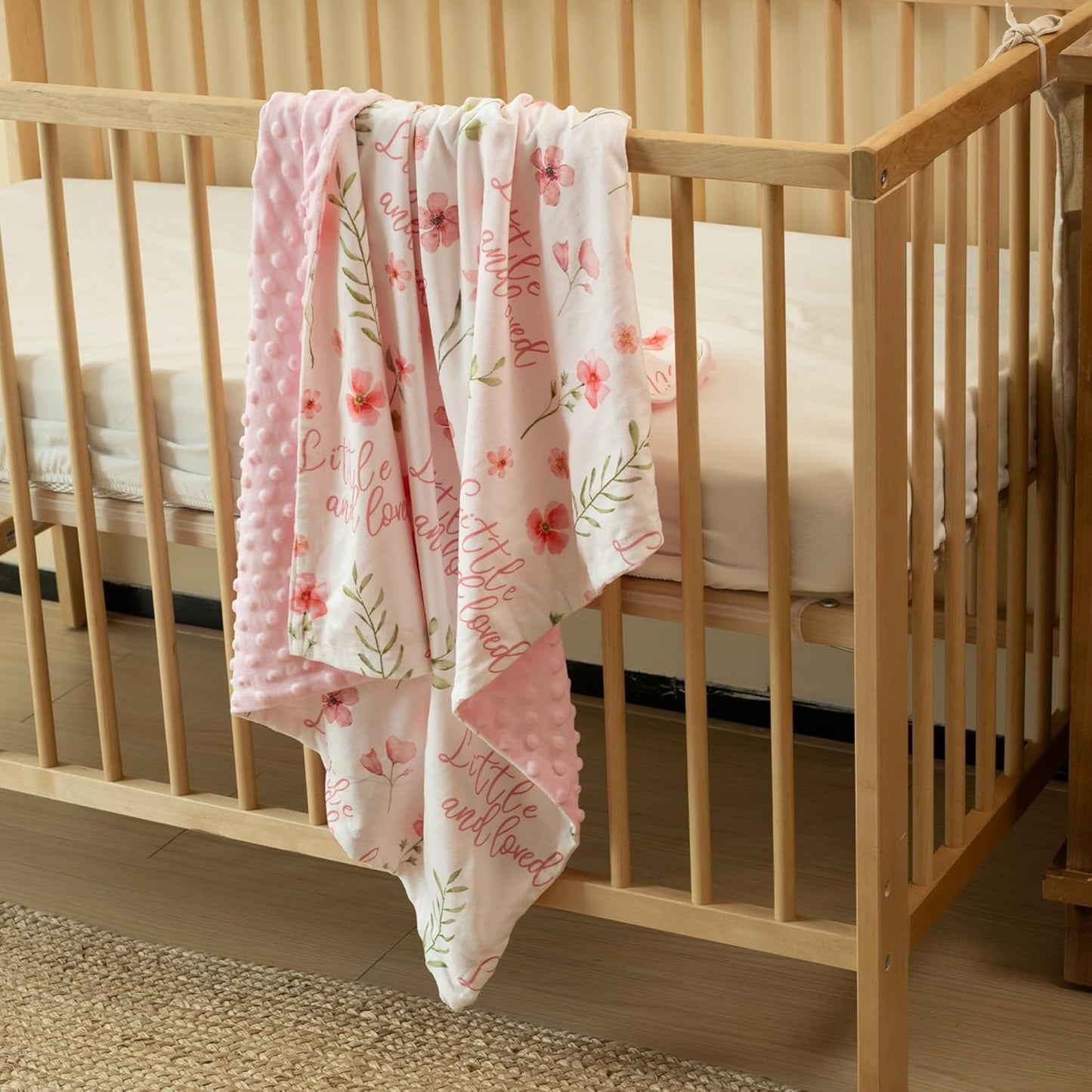 Floral Baby Blankets for Girls - Super Soft Nursery Minky Blanket, New