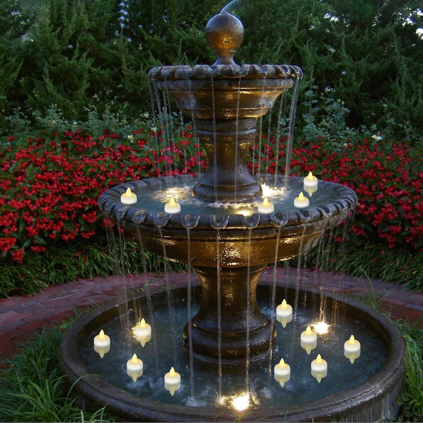 48 Pack Waterproof LED Floating Tea Lights, Flameless Flickering Battery Operated Outdoor Tealight Candles, White Water LED Votive Candles Bulk for Wedding Centerpiece Vase Halloween Decorations
