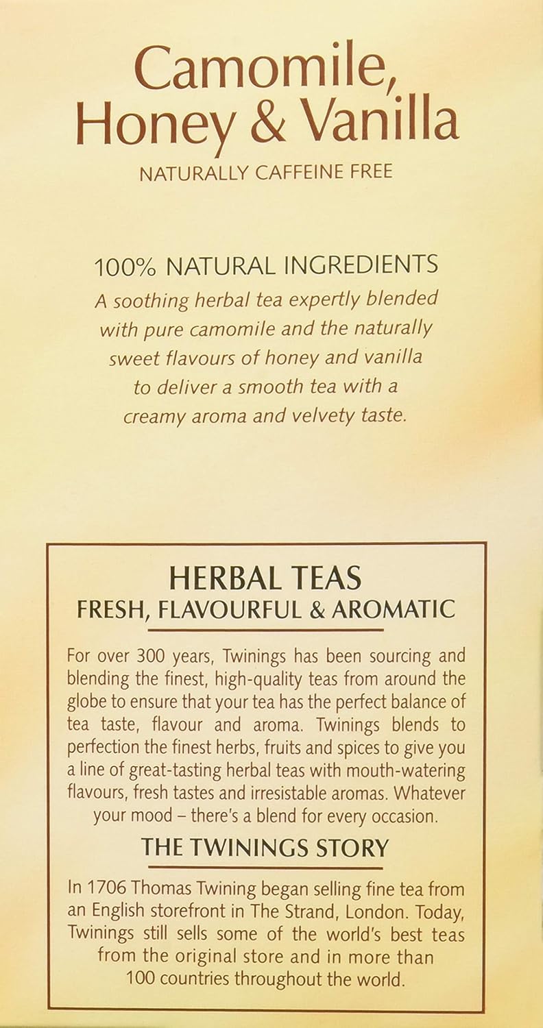 Twinings Herbal Tea Chamomile Honey and Vanilla -- 20 Tea Bags