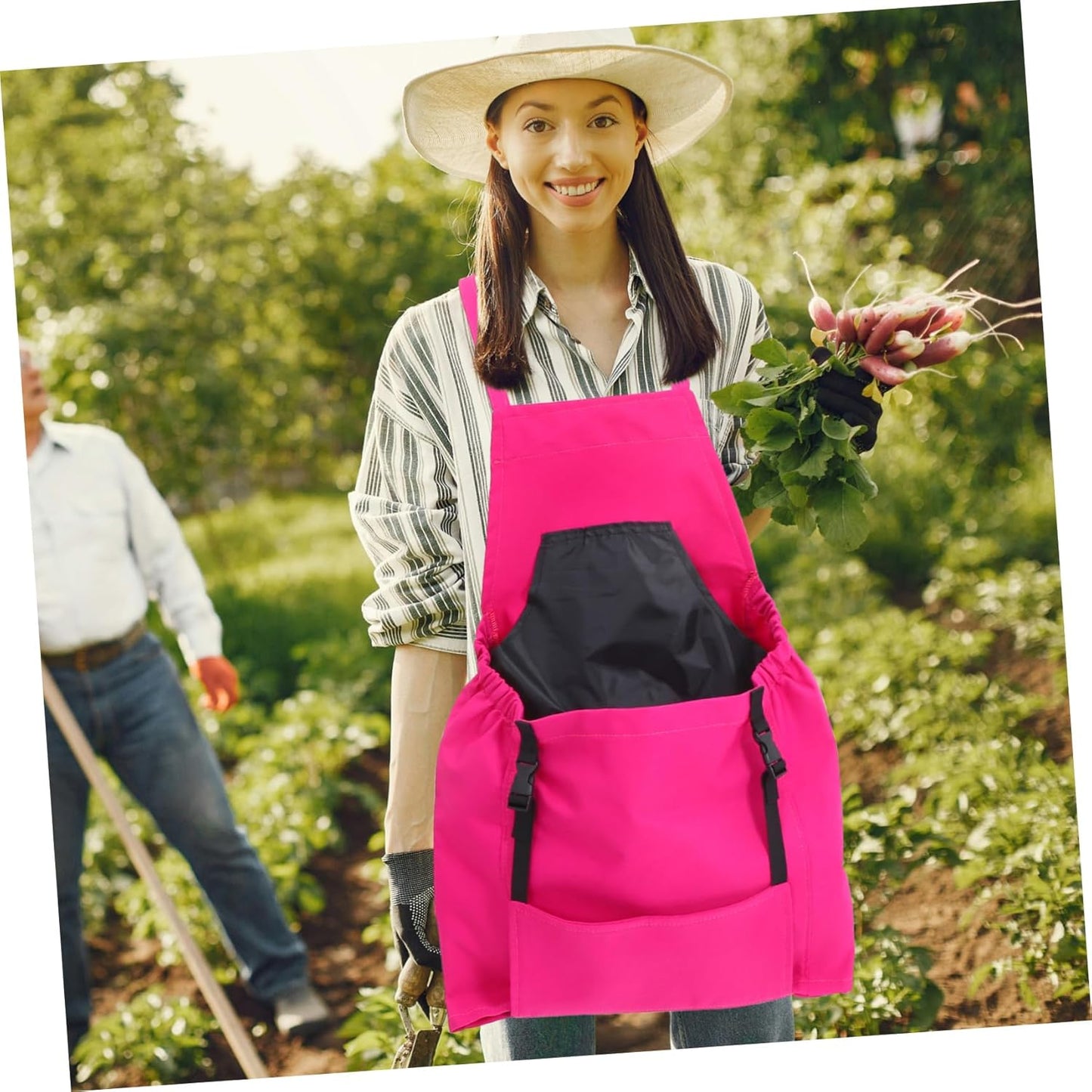 Milisten Gardening Apron Large Pockets Expandable Harvesting Gear Pock
