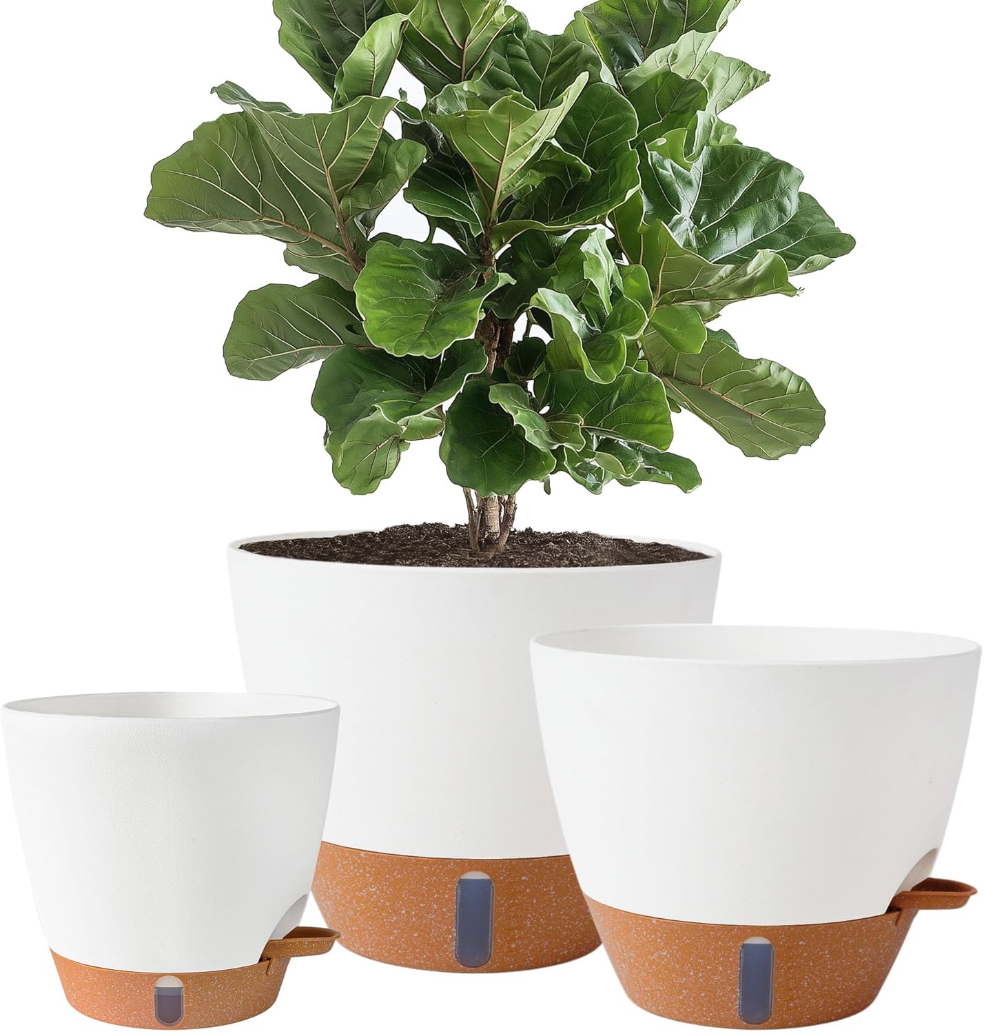 8/10/12 Inch Self Watering Pots for Indoor/Outdoor Plants - Large Plas