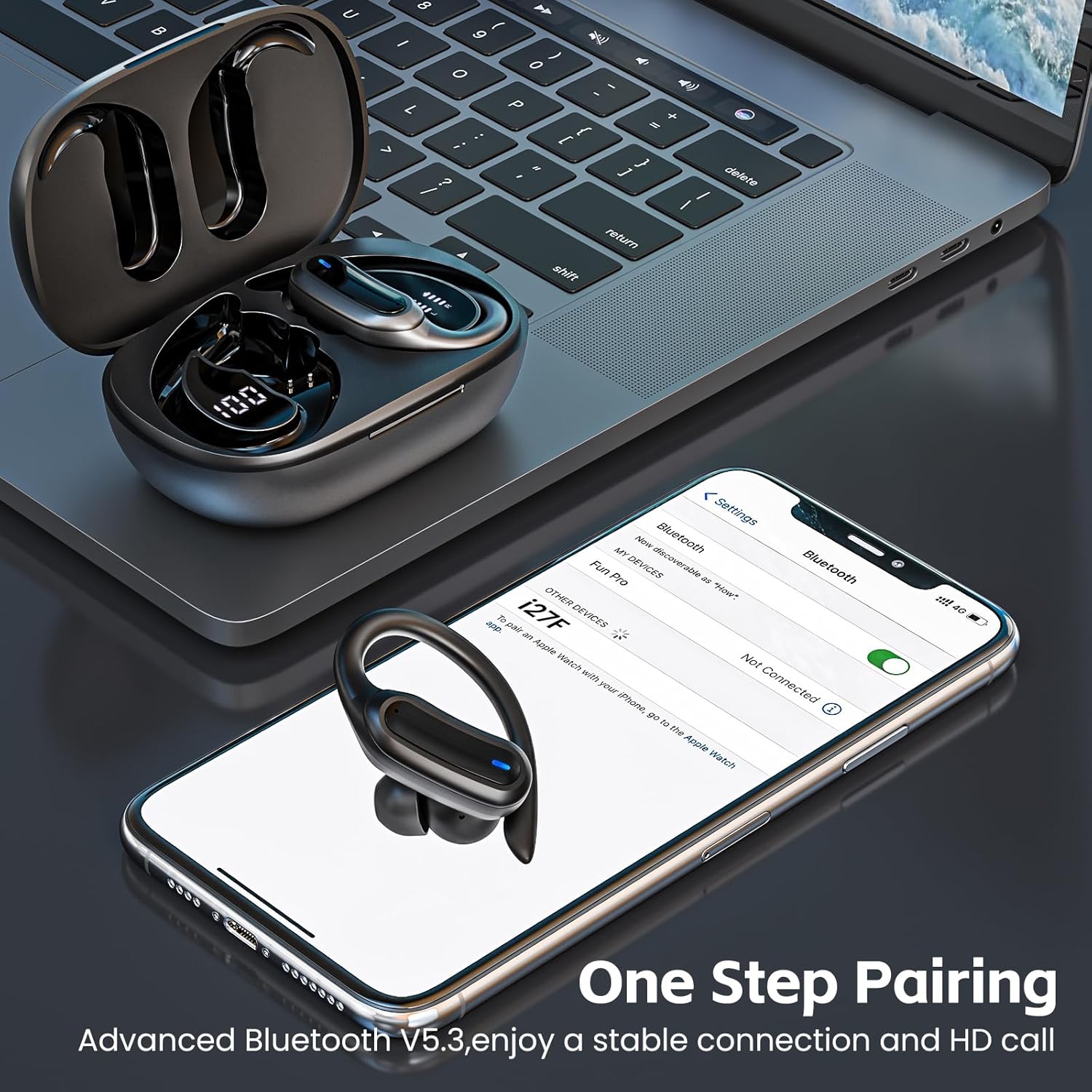 Wireless Earbuds, Bluetooth 5.4 Headphones, True Wireless Stereo Sound