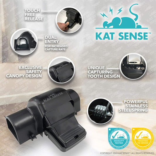 Kat Sense Covered Rat Trap & Chipmunk Trap, Prevents Accidental Trigge