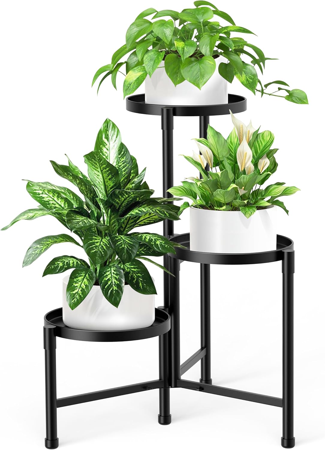 3 Tier Metal Corner Plant Stand Indoor Outdoor, Heightened widened 30'