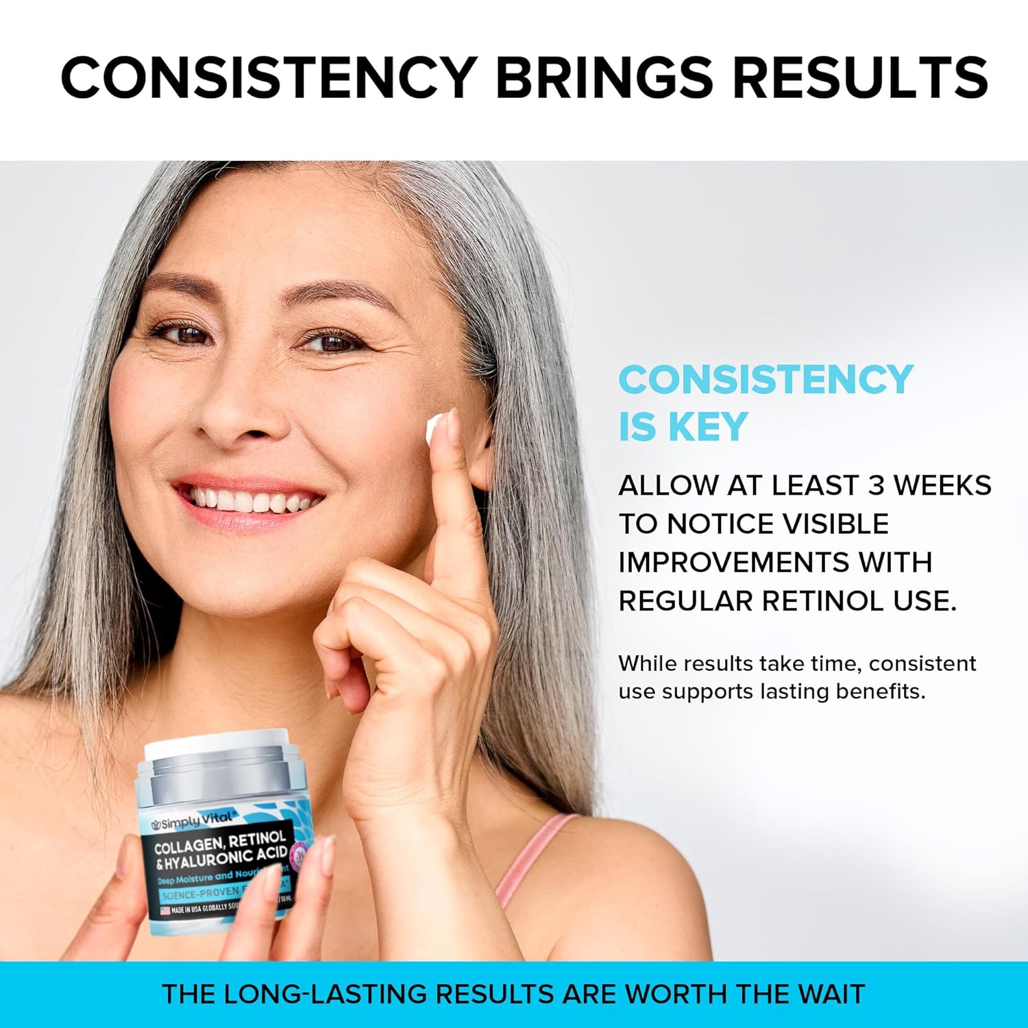 Anti-Aging Face Moisturizer with Retinol, Collagen & Hyaluronic Acid -