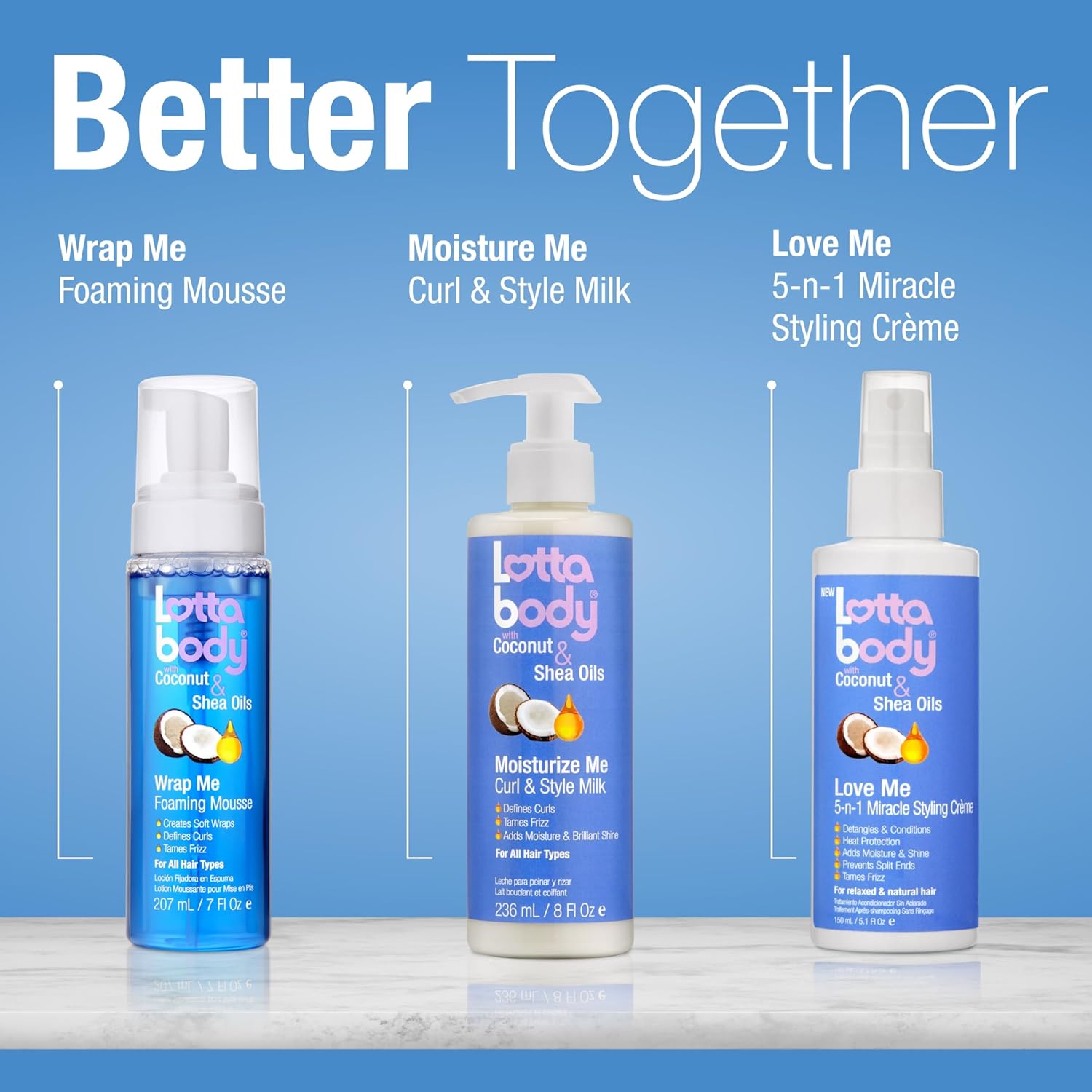 Lottabody Coconut Oil and Shea Wrap Me Foaming Curl Mousse , Creates S