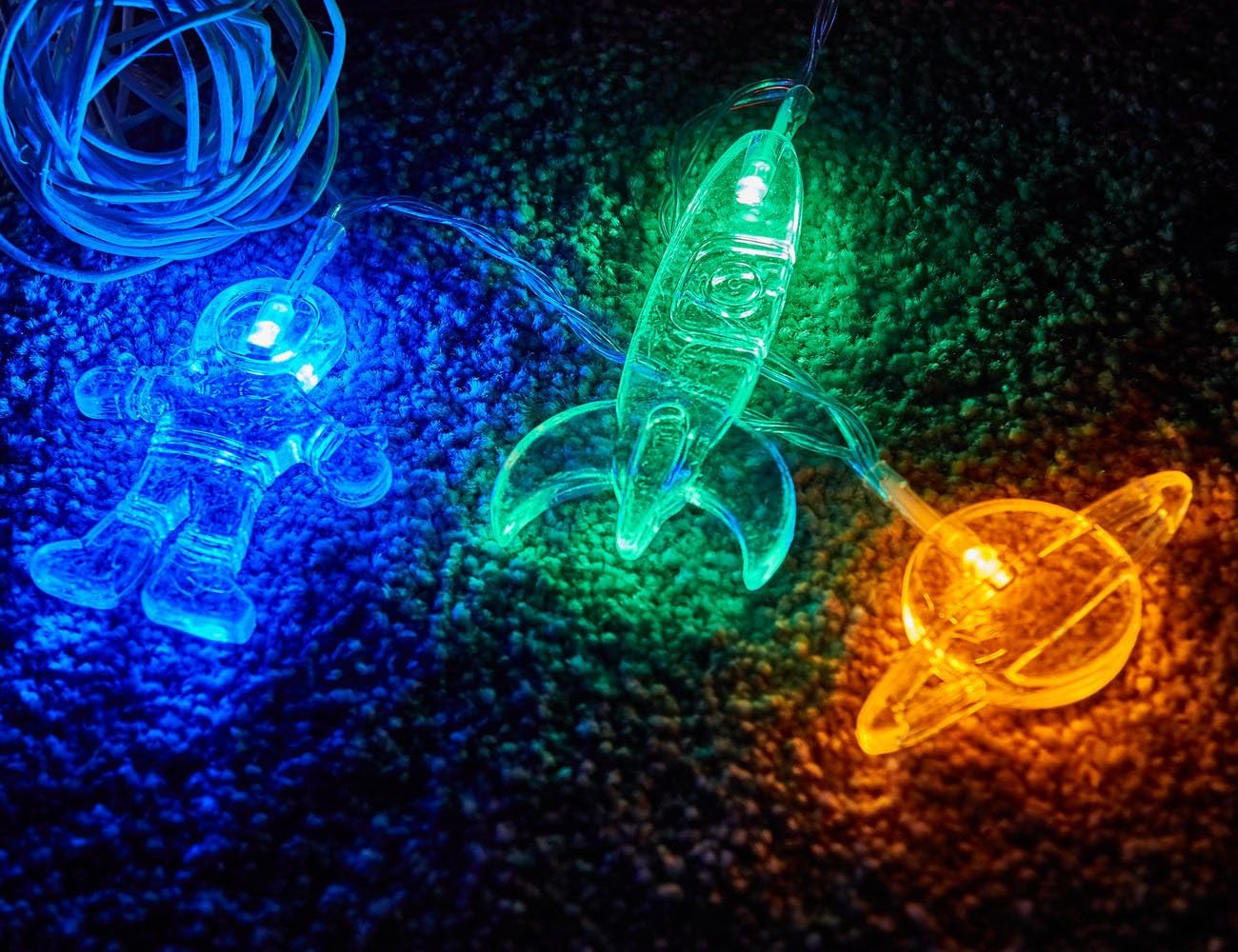 AceList 10 LED Children's Room LED String Light Astronaut Spaceship Ro