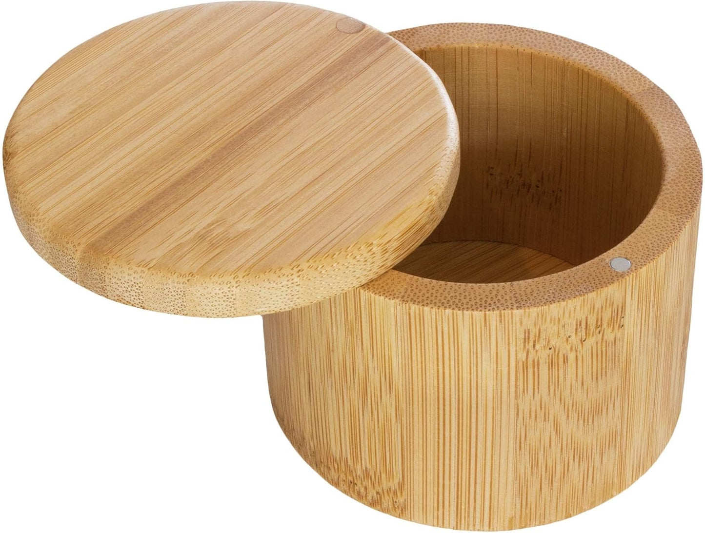 Totally Bamboo Salt Cellar with Swivel Lid – Bamboo Spice Box Storage Container for Kitchen Countertop with Magnetic Closure – Ideal for Sea Salt, Spices and Herbs